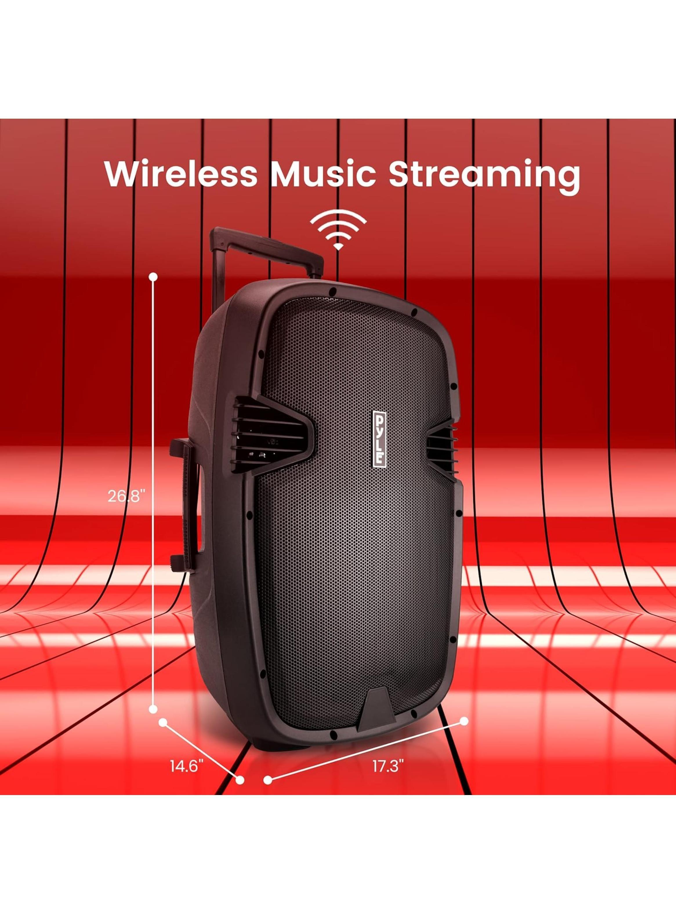 Parlante Karaoke Pyle con Bluetooth dos Microfonos y 15 Pulgadas-2
