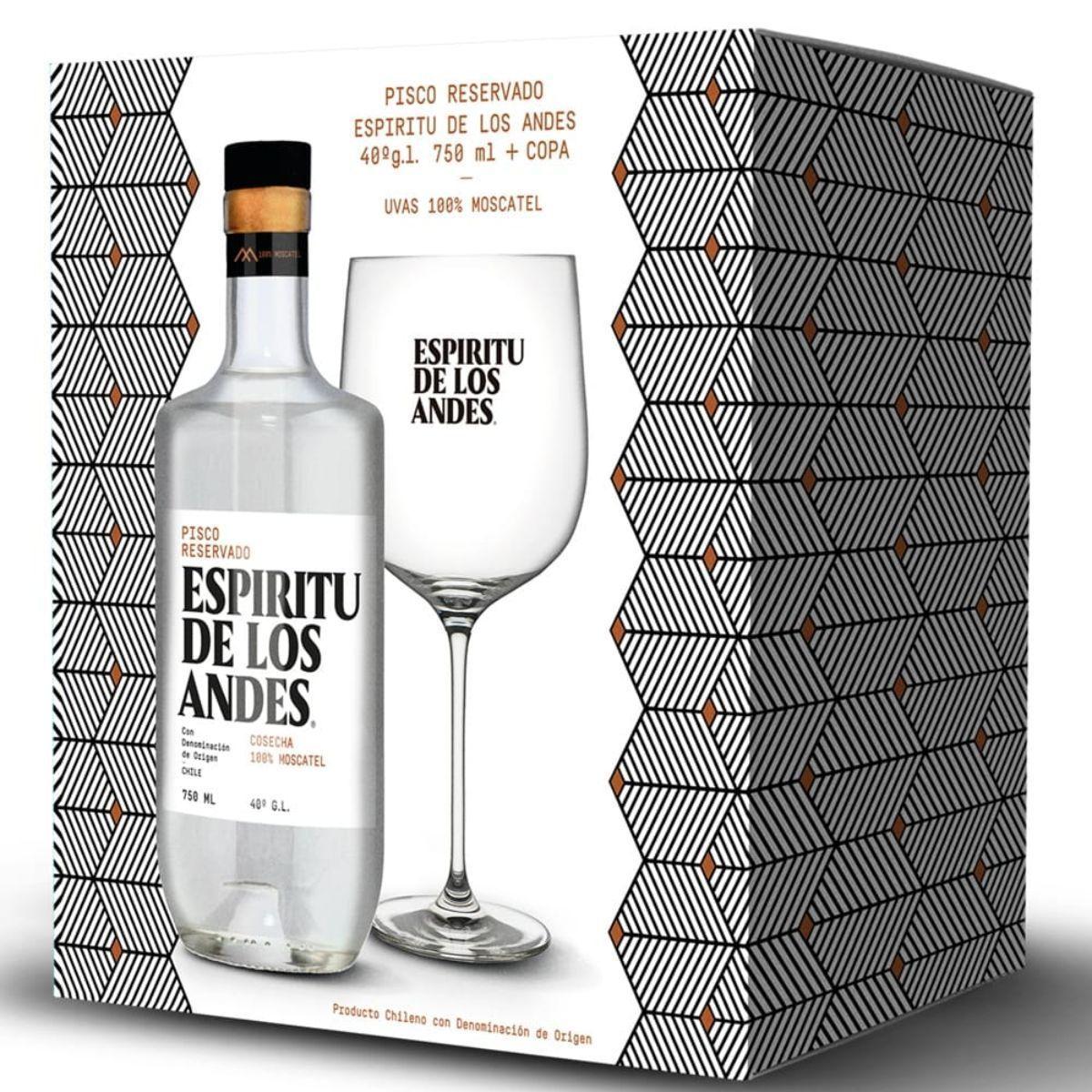 Pack Pisco Esp ritu de los Andes 750ml Copa-0