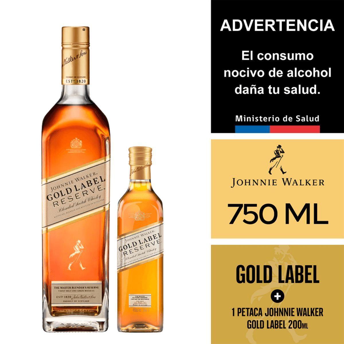 Johnnie Walker Gold Label Reserve 750 ml Petaca 200 ml-1
