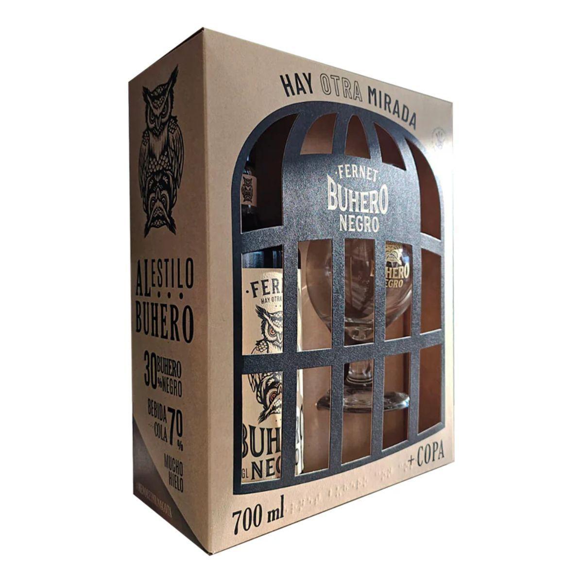 Pack Buhero Fernet Buhero Negro 39 alc 700ml Copa Buhero-0