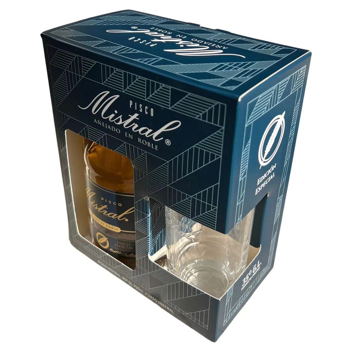 Pack Pisco Mistral A ejado En Roble 35 750cc Vaso-0
