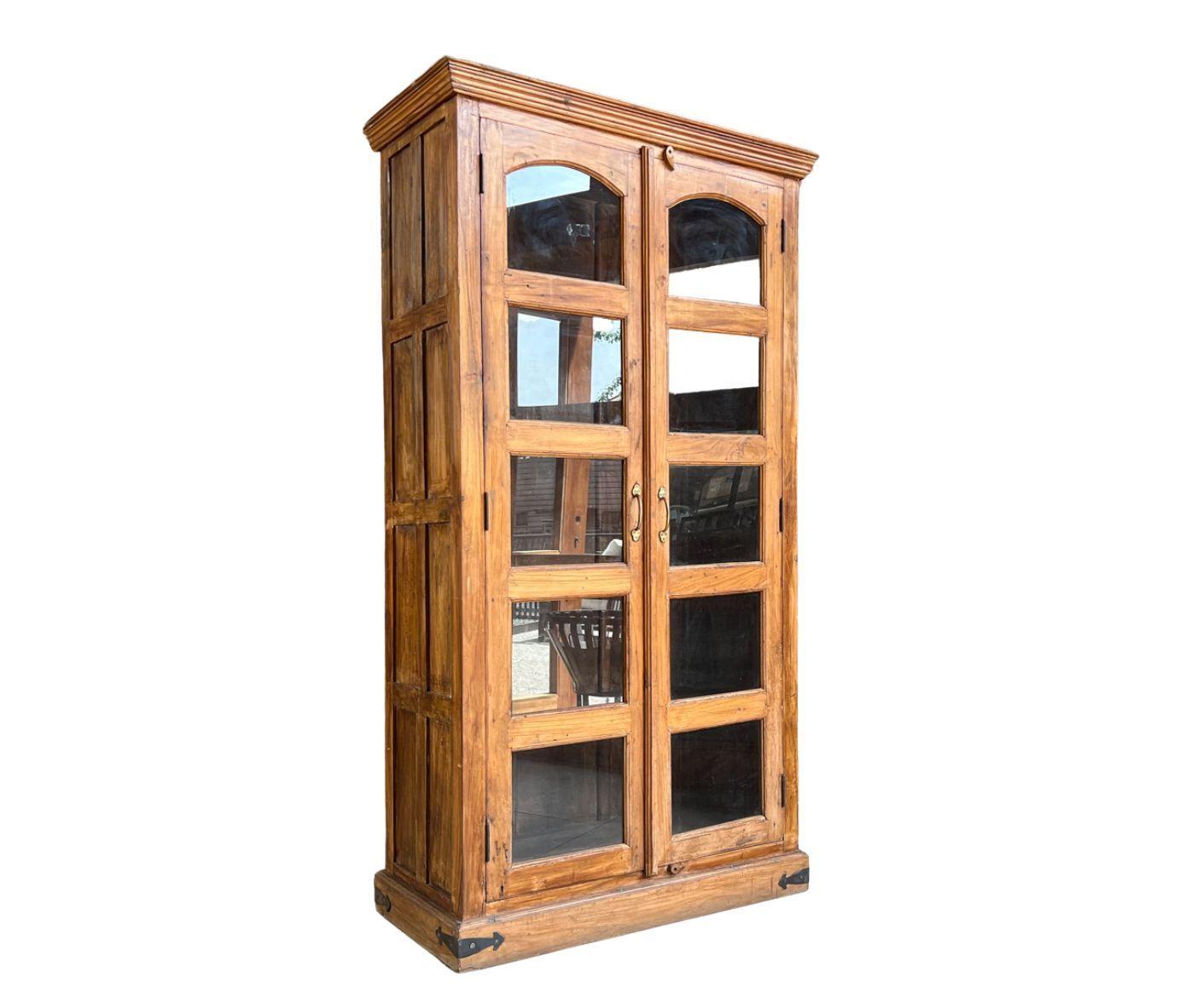 Vitrina madera Teca 92x41x180 cms-0