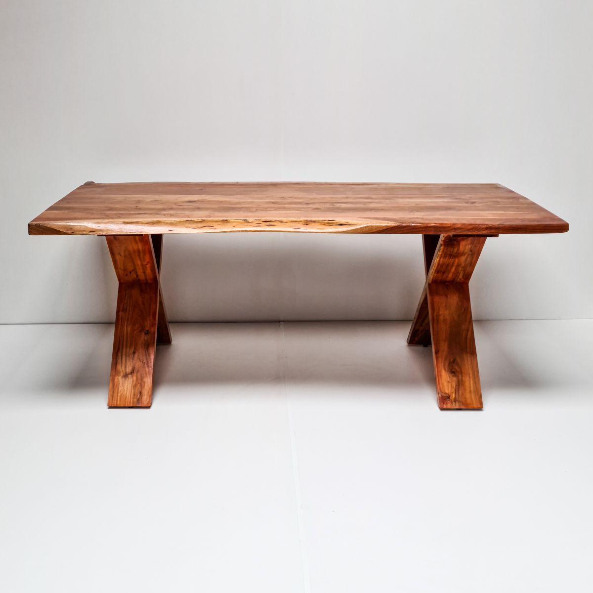 Mesa de comedor Girona 210×120 Madera Teca borde rústico-9