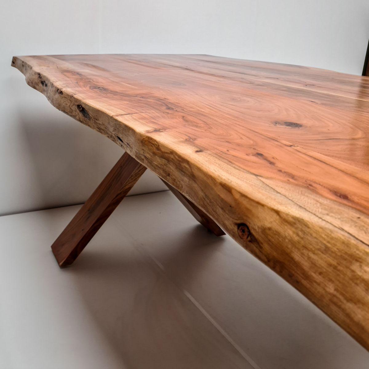 Mesa de comedor Girona 210×120 Madera Teca borde rústico-10