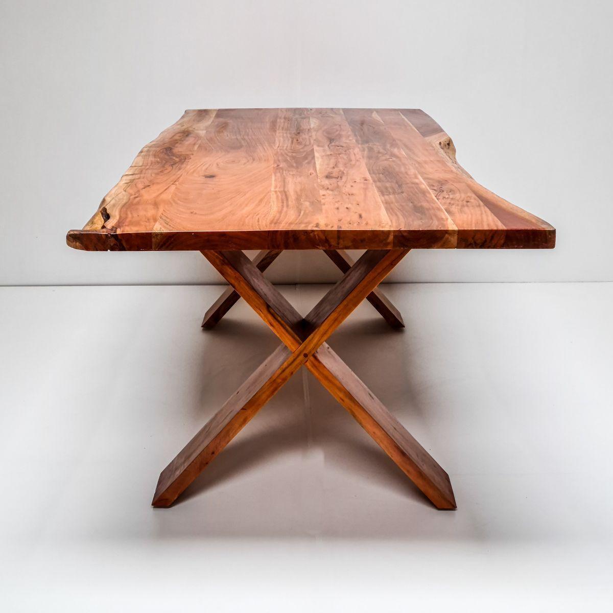 Mesa de comedor Girona 210×120 Madera Teca borde rústico-5