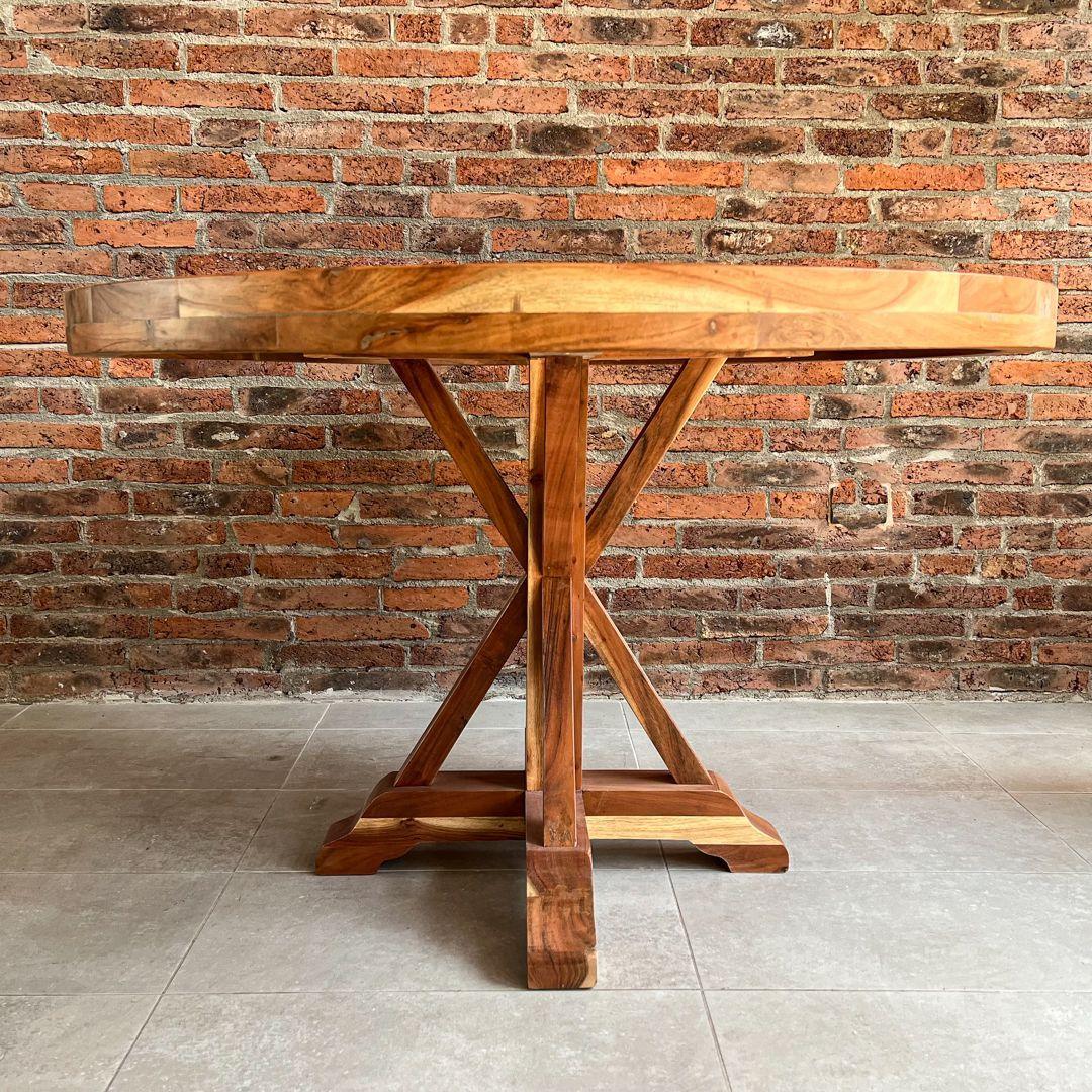 Mesa de comedor redonda madera Teca Modelo Tree-3