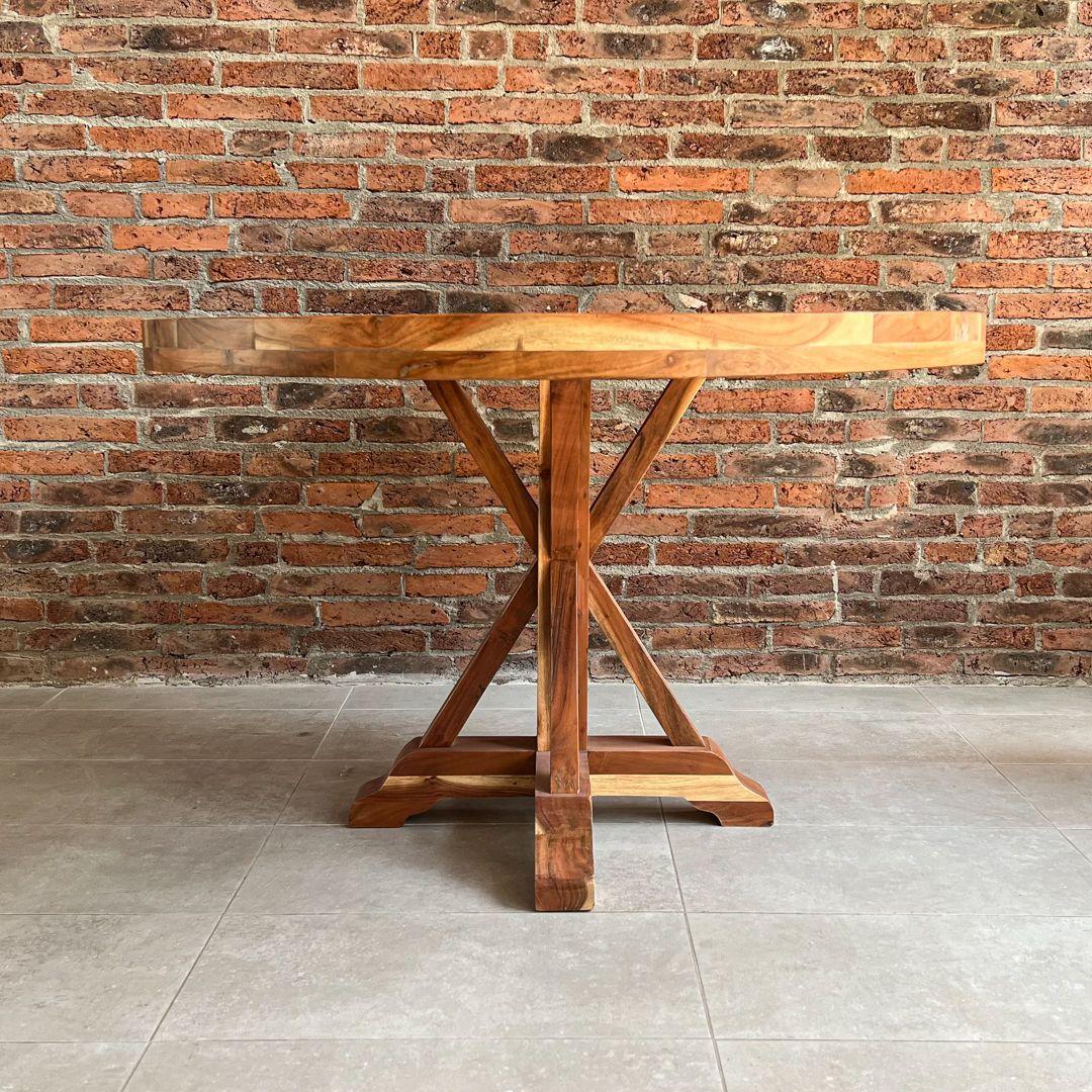 Mesa de comedor redonda madera Teca Modelo Tree-1
