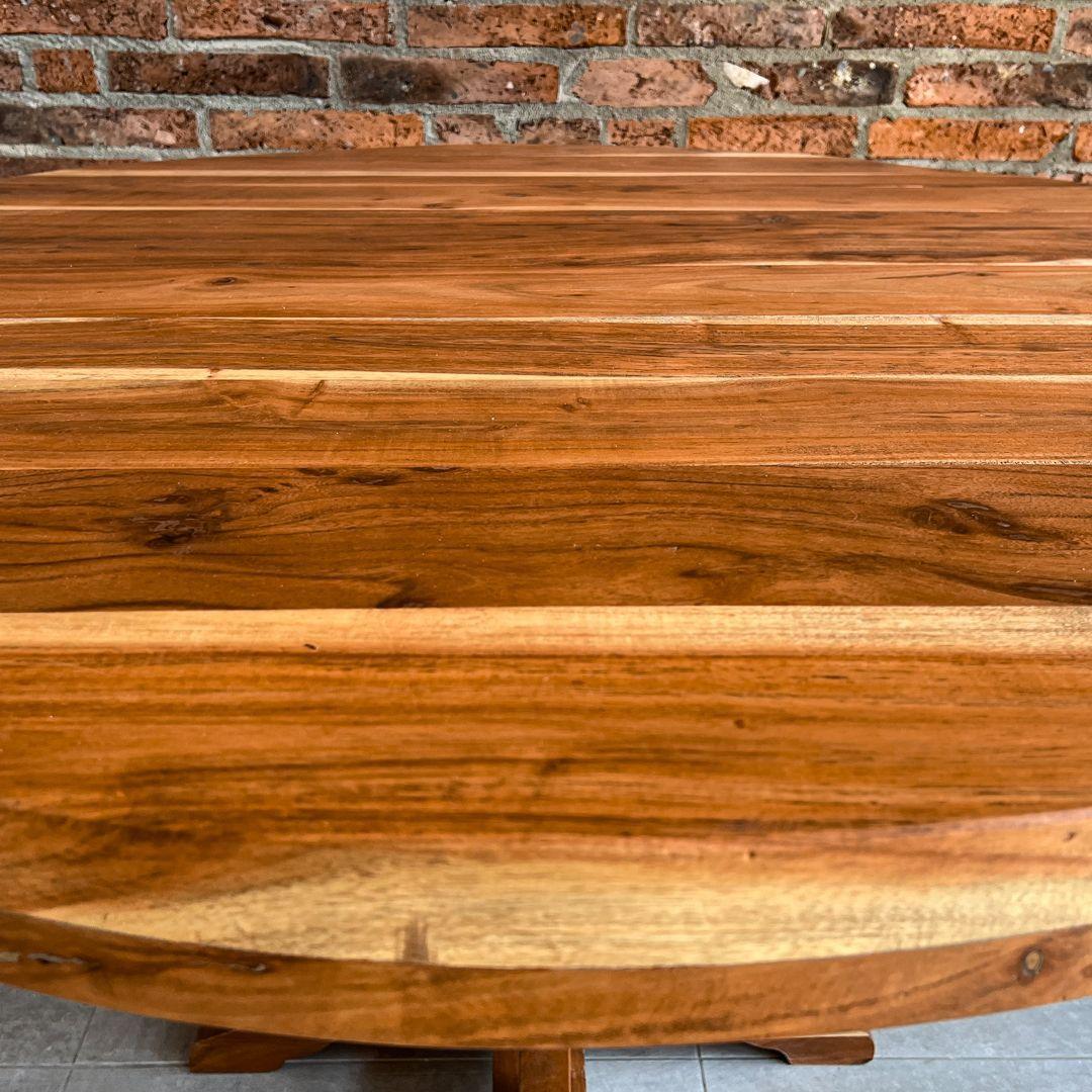Mesa de comedor redonda madera Teca Modelo Tree-6