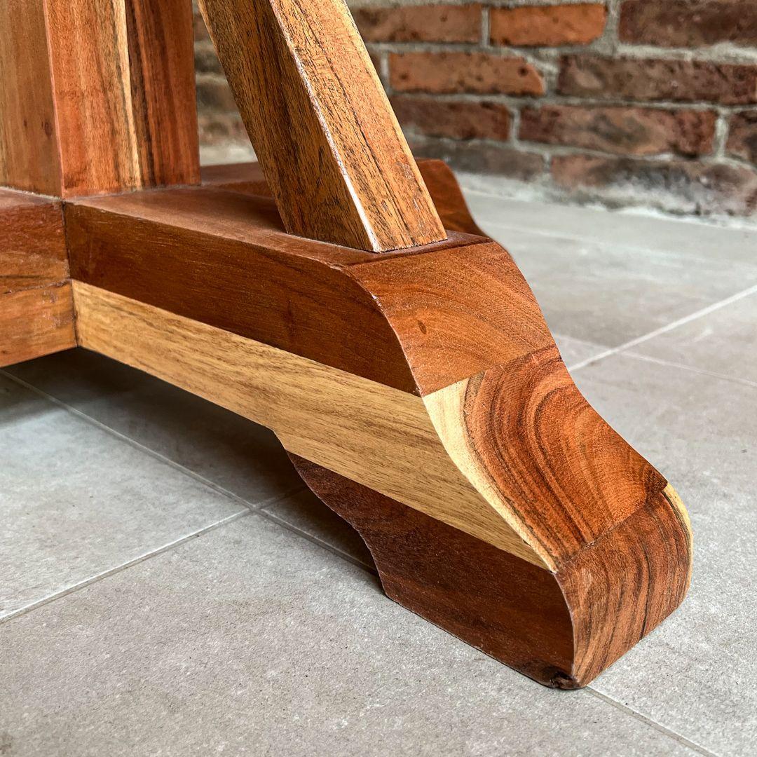 Mesa de comedor redonda madera Teca Modelo Tree-4