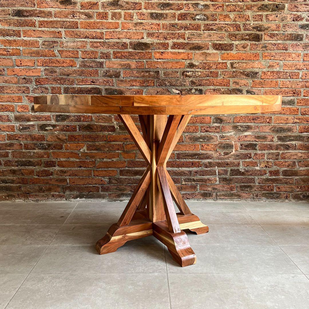 Mesa de comedor redonda madera Teca Modelo Tree-2