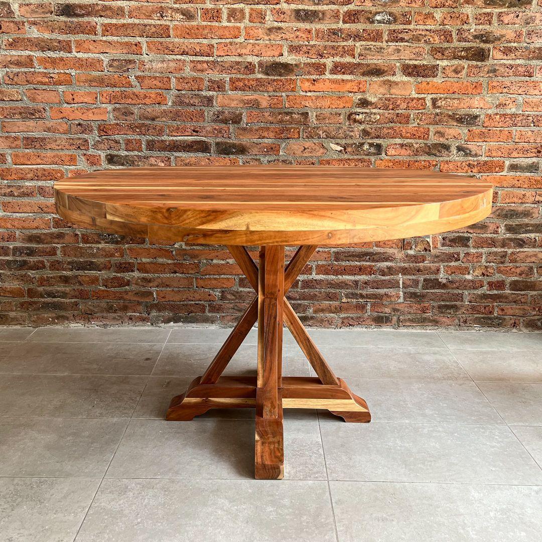 Mesa de comedor redonda madera Teca Modelo Tree-5
