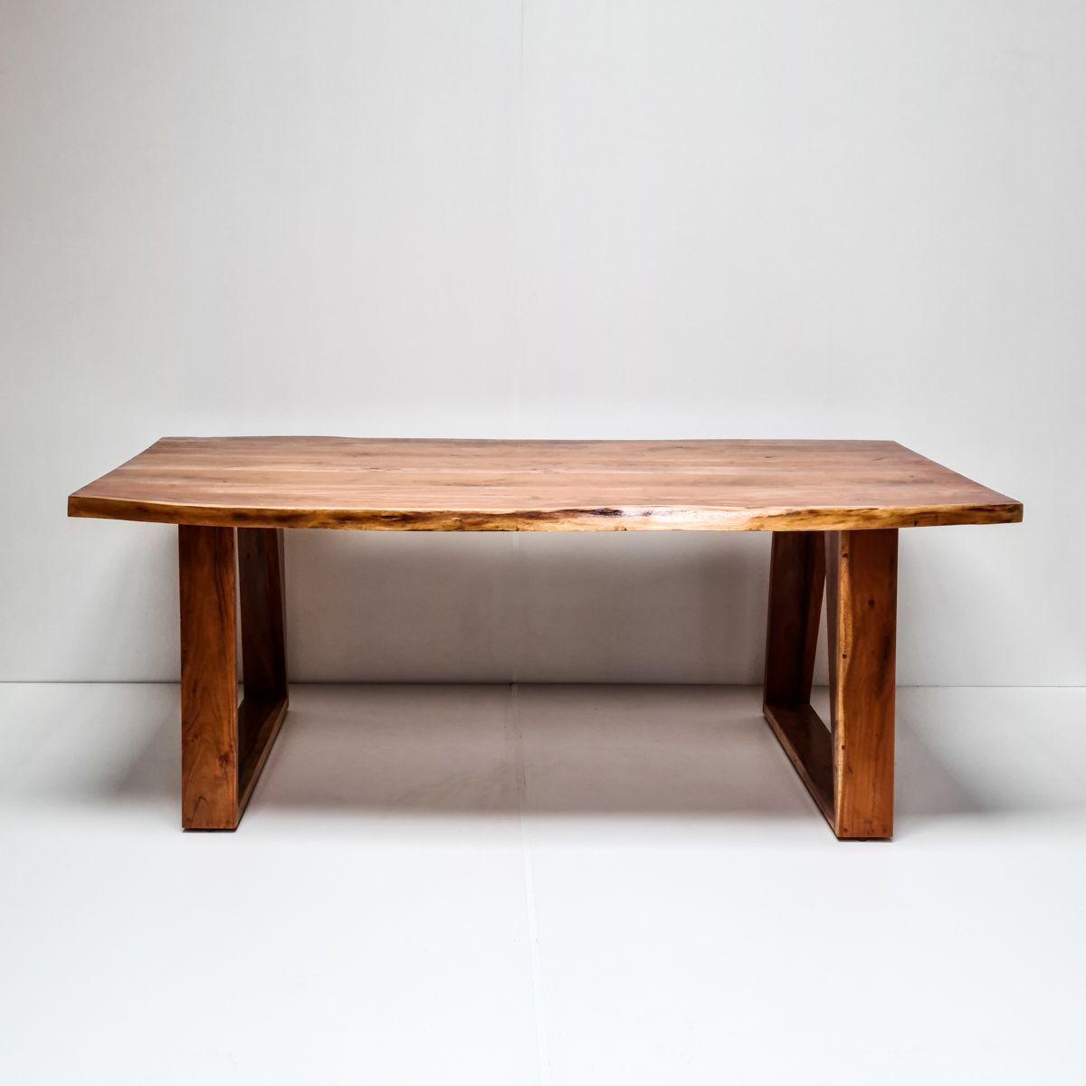 Mesa de comedor Tarragona 200×100 Madera Teca borde rústico-12