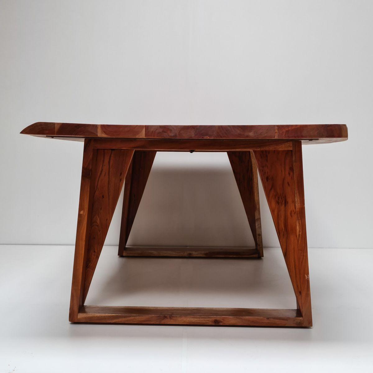 Mesa de comedor Tarragona 200×100 Madera Teca borde rústico-8