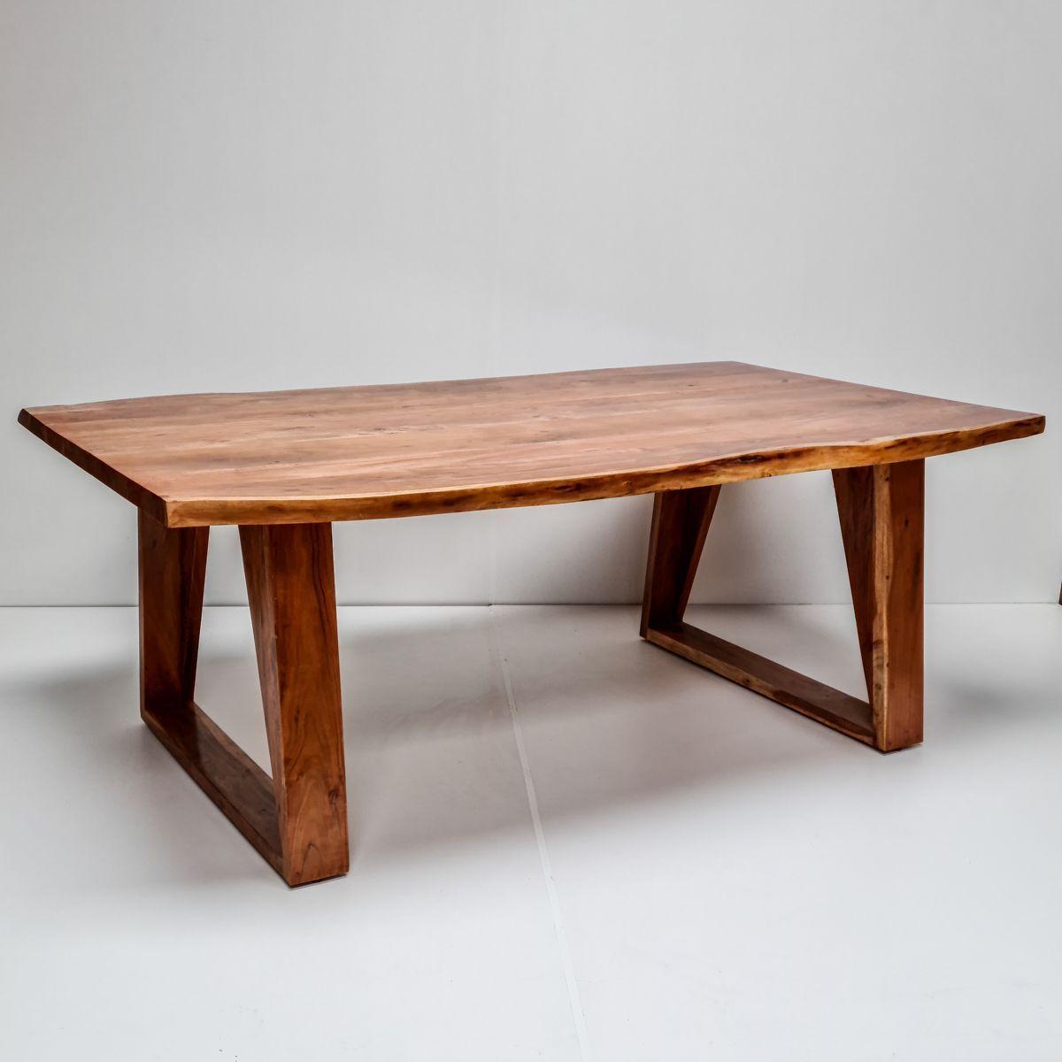 Mesa de comedor Tarragona 200×100 Madera Teca borde rústico-1