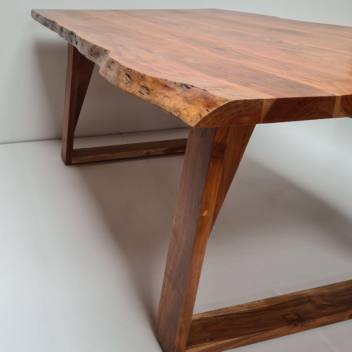 Mesa de comedor Tarragona 200×100 Madera Teca borde rústico-4