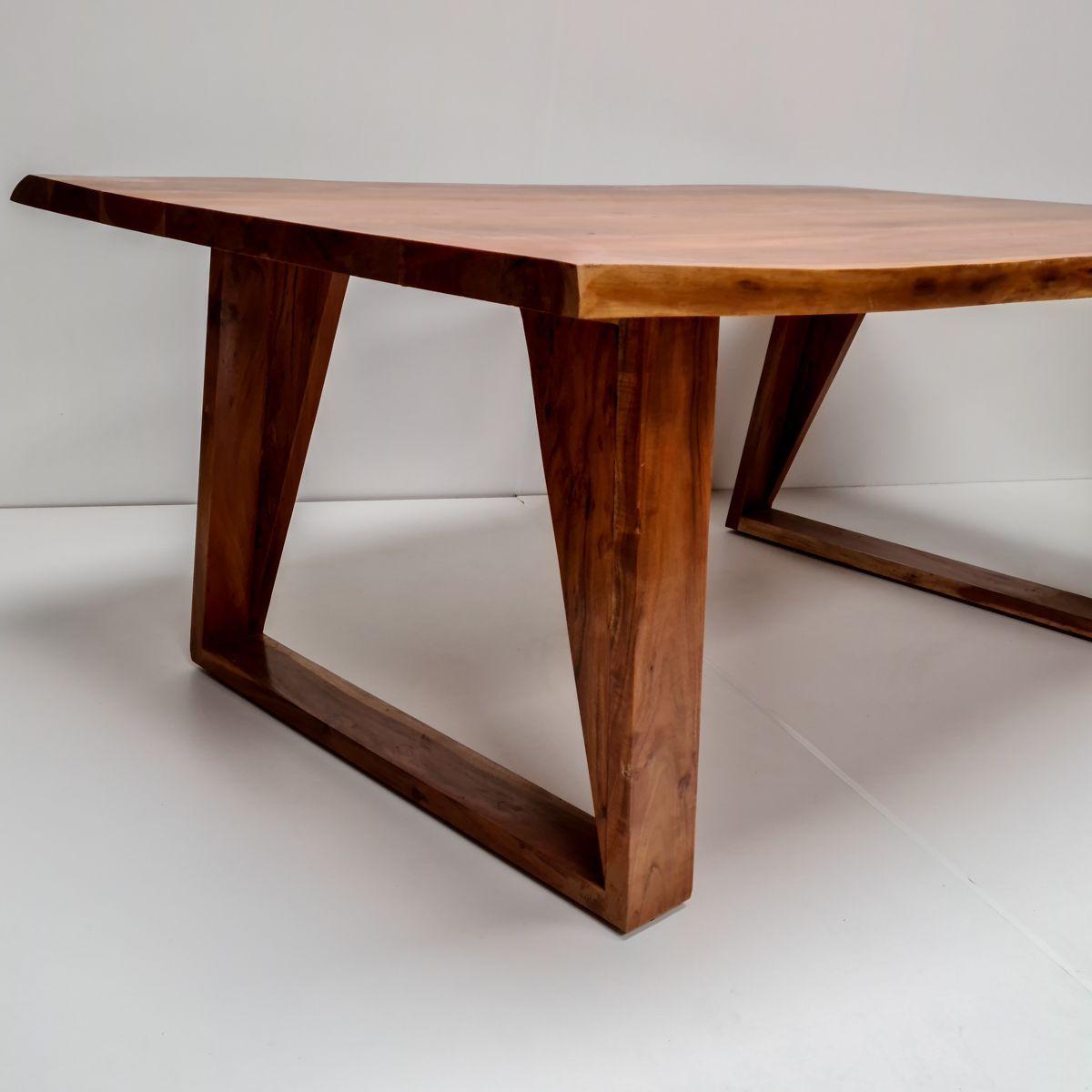 Mesa de comedor Tarragona 200×100 Madera Teca borde rústico-10