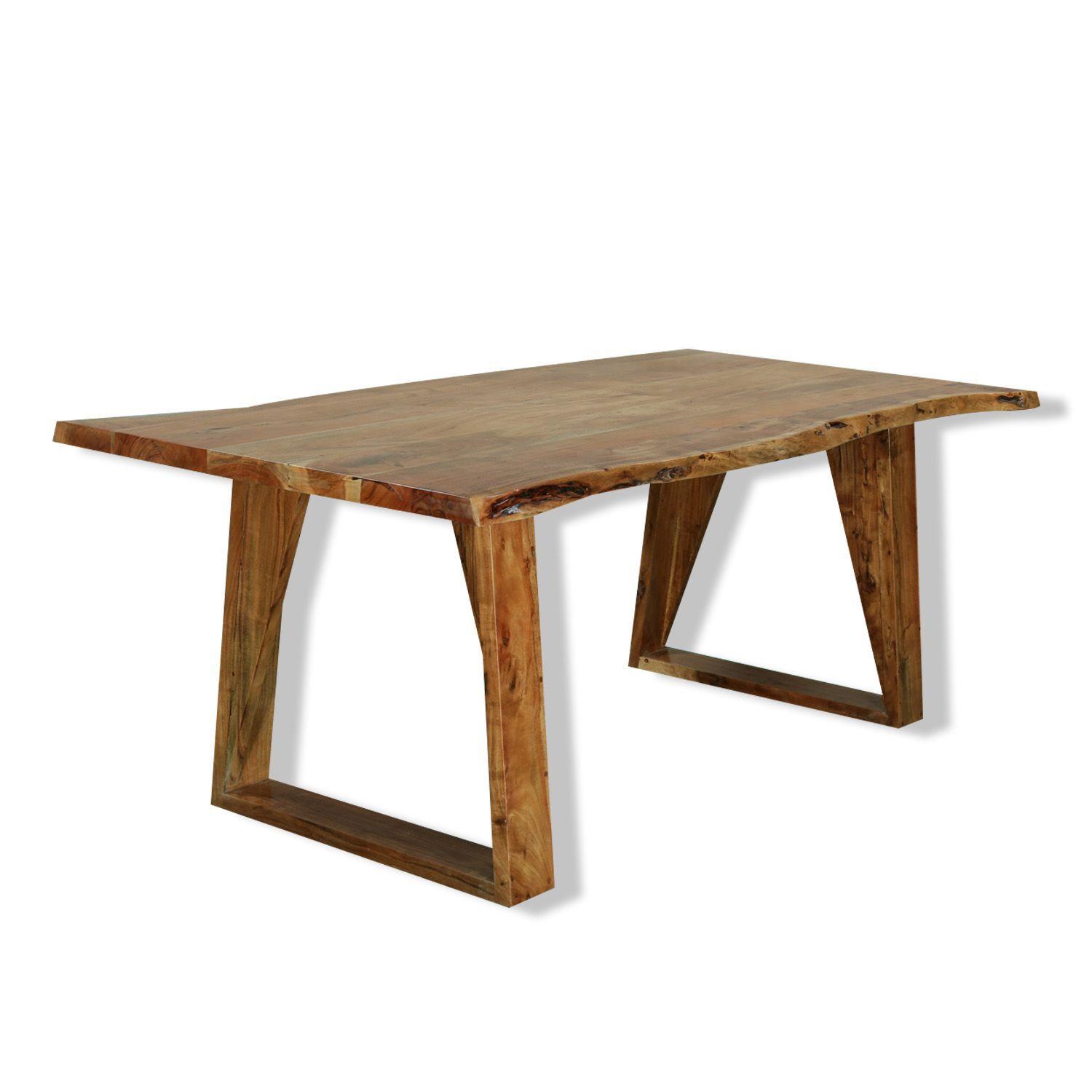 Mesa de comedor Tarragona 200×100 Madera Teca borde rústico-0