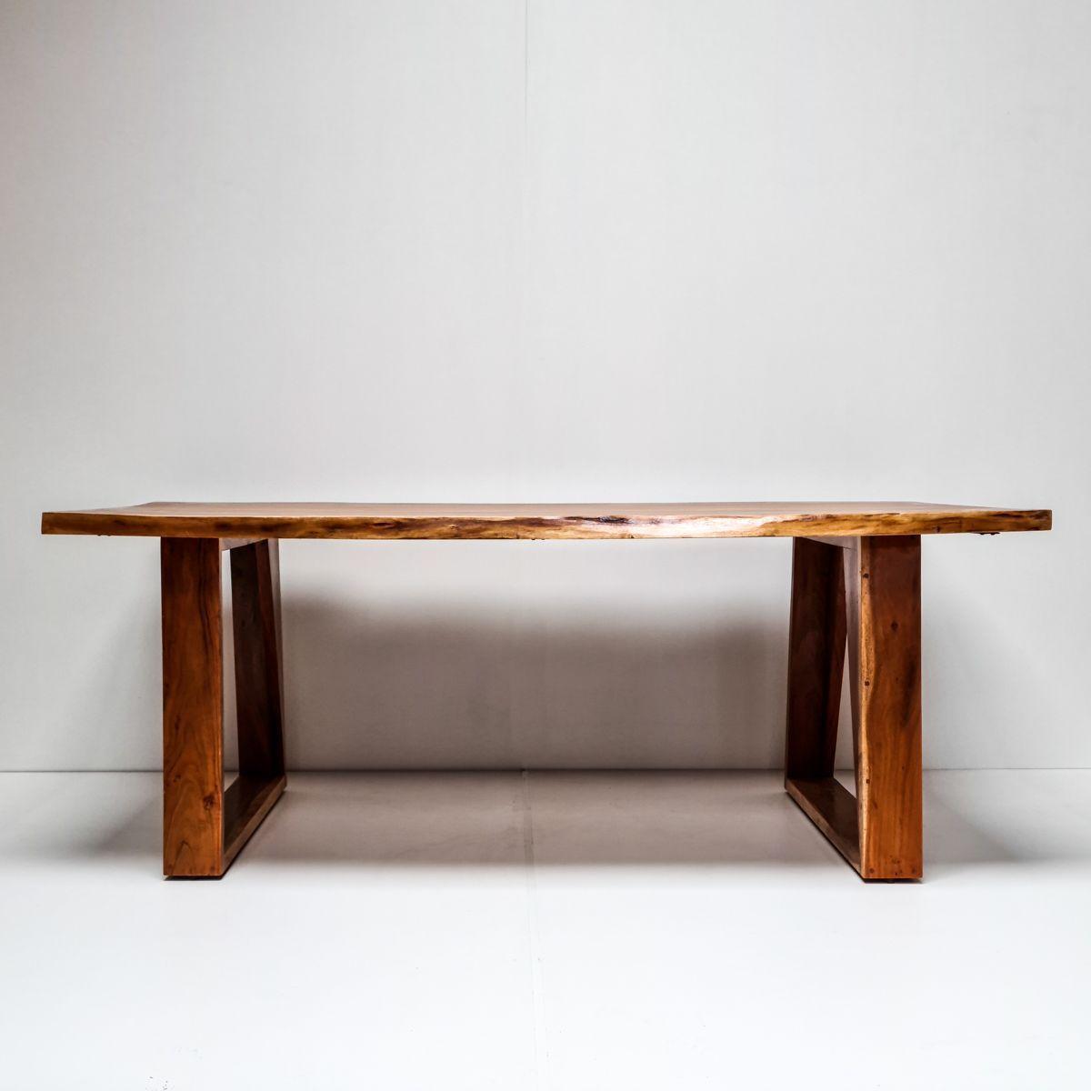 Mesa de comedor Tarragona 200×100 Madera Teca borde rústico-13