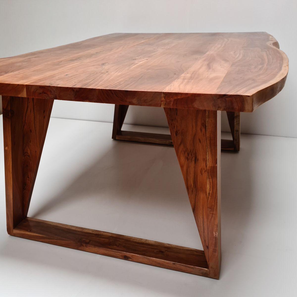 Mesa de comedor Tarragona 200×100 Madera Teca borde rústico-5