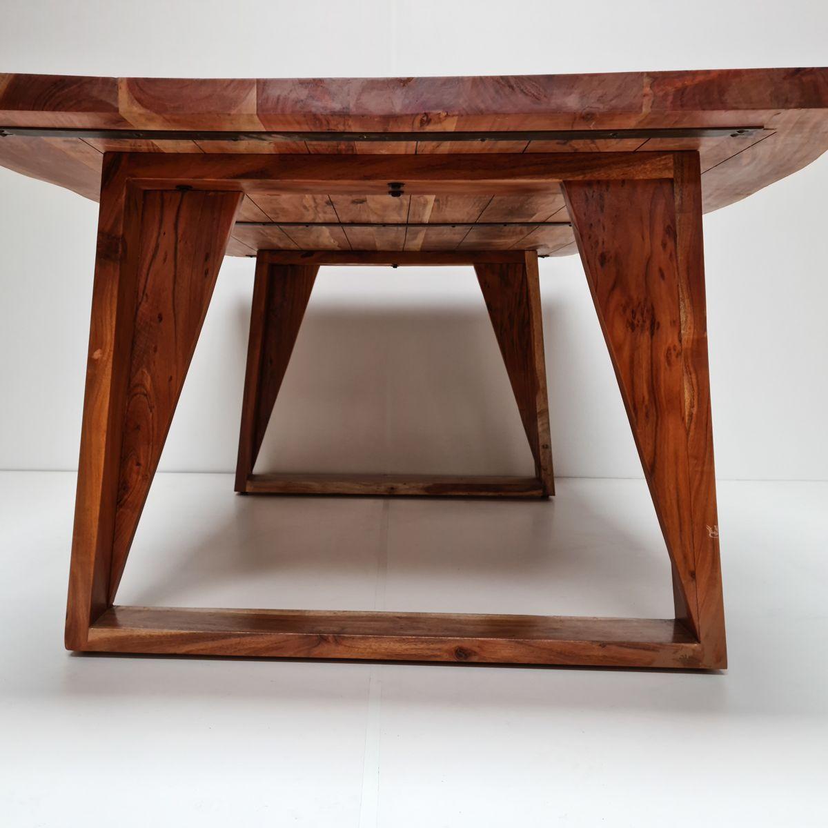 Mesa de comedor Tarragona 200×100 Madera Teca borde rústico-6