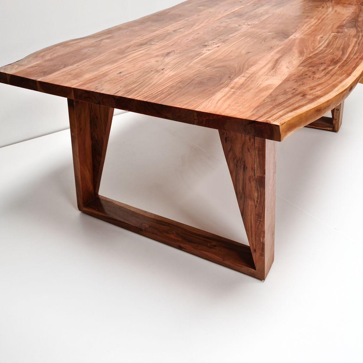 Mesa de comedor Tarragona 200×100 Madera Teca borde rústico-9