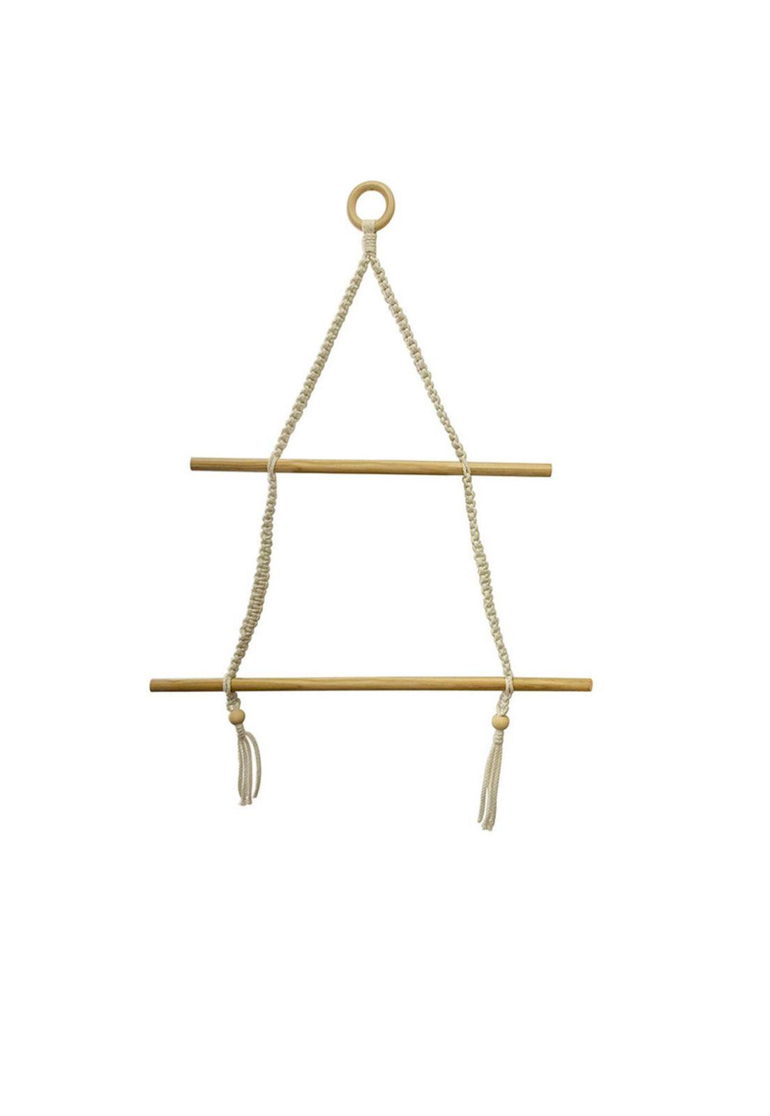 Colgador de Madera y Algodón Macramé-0