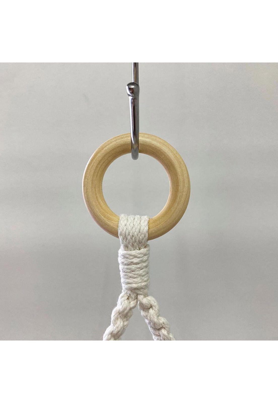 Colgador de Madera y Algodón Macramé-4