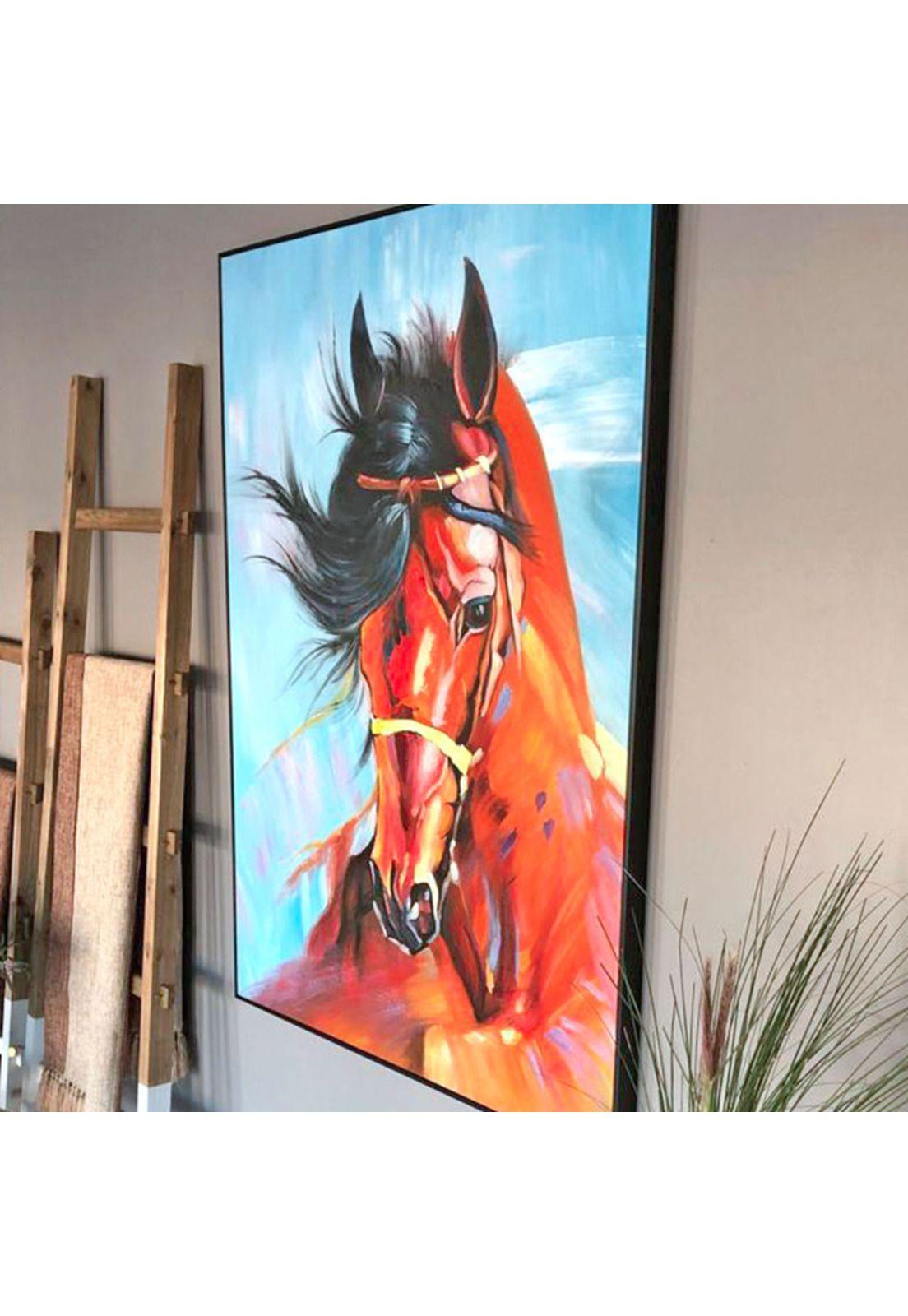 Cuadro Decorativo Retrato Caballo 80x120cm Óleo a mano -2