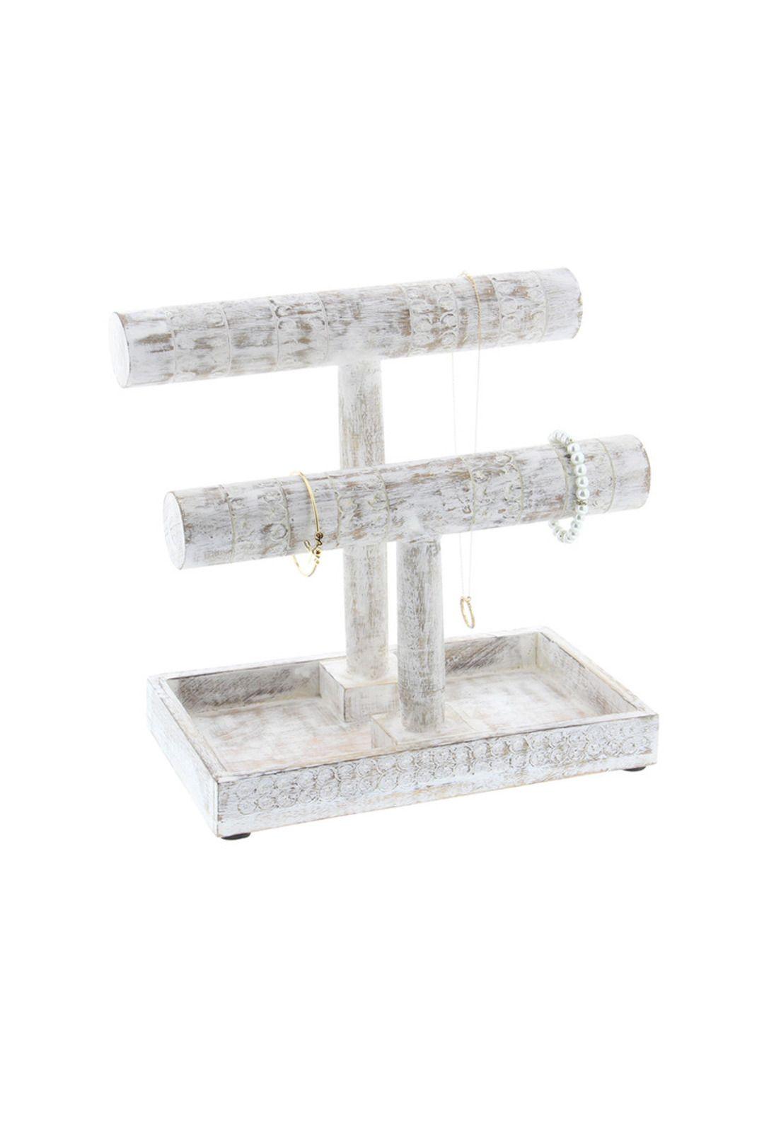 Joyero Wood blanco doble-0