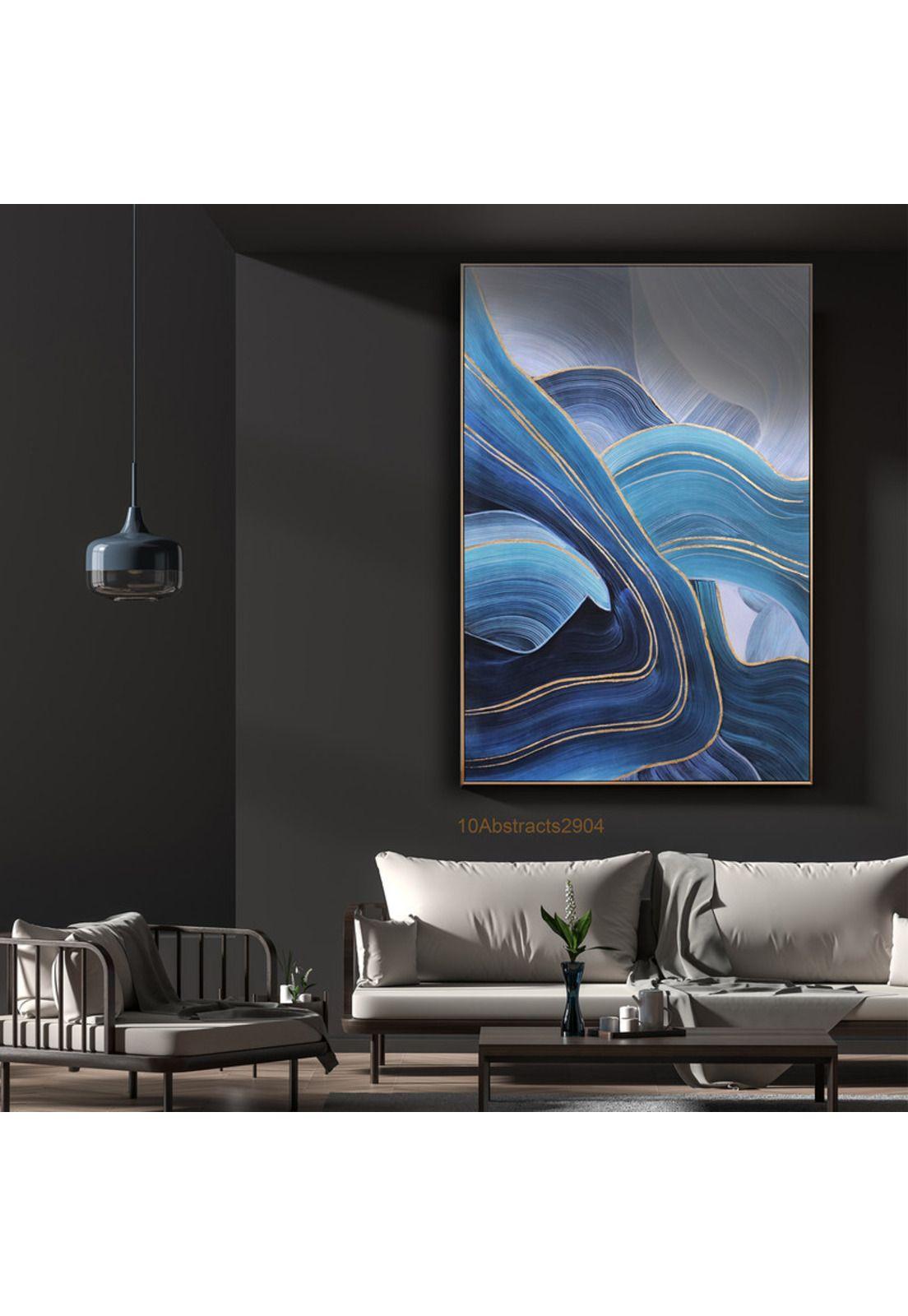 Cuadro Decorativo Mar Profundo 80x120cm Óleo a mano -1