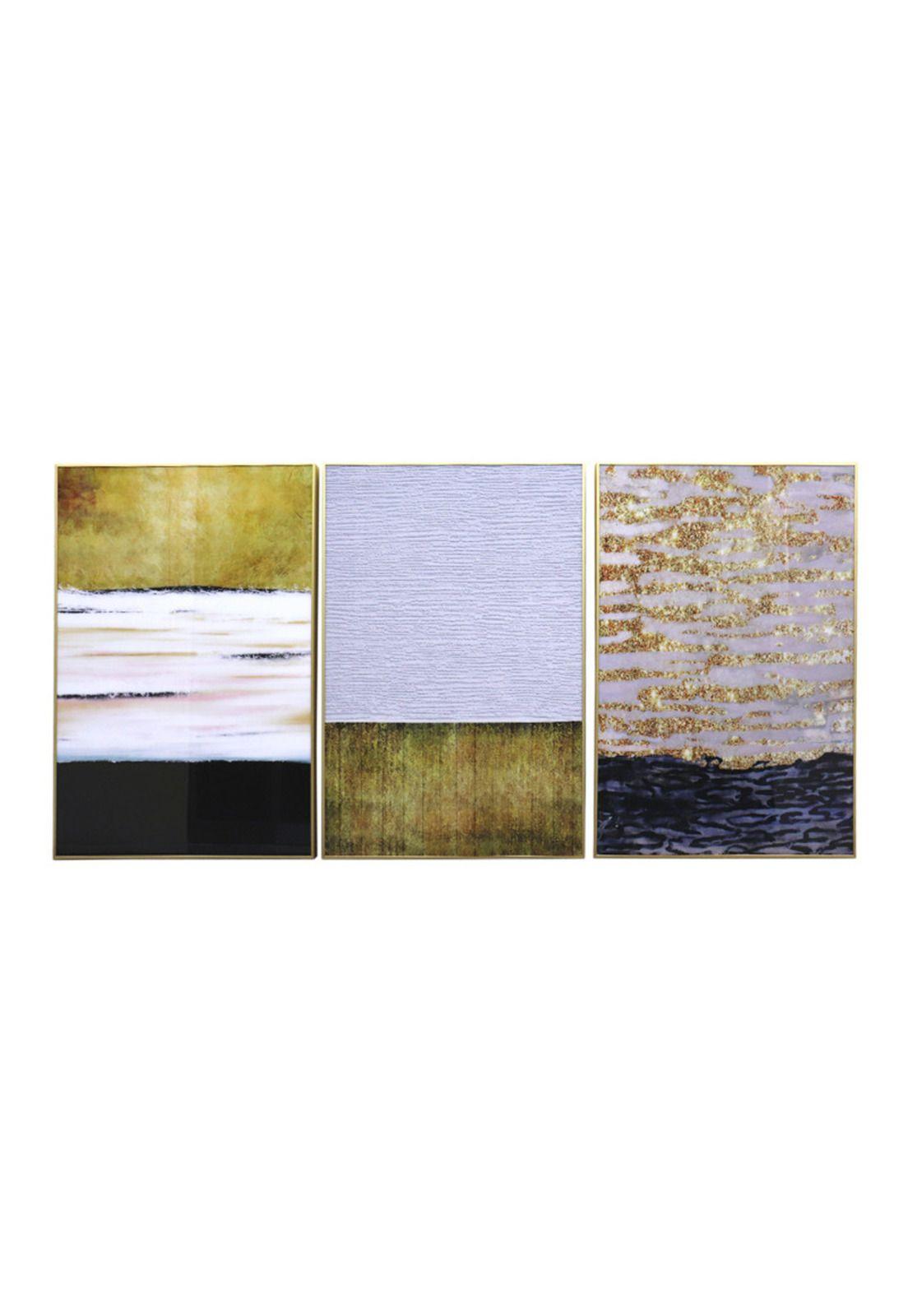 Set 3 Cuadros de acrílico el Camino del Oro 60x90 -0