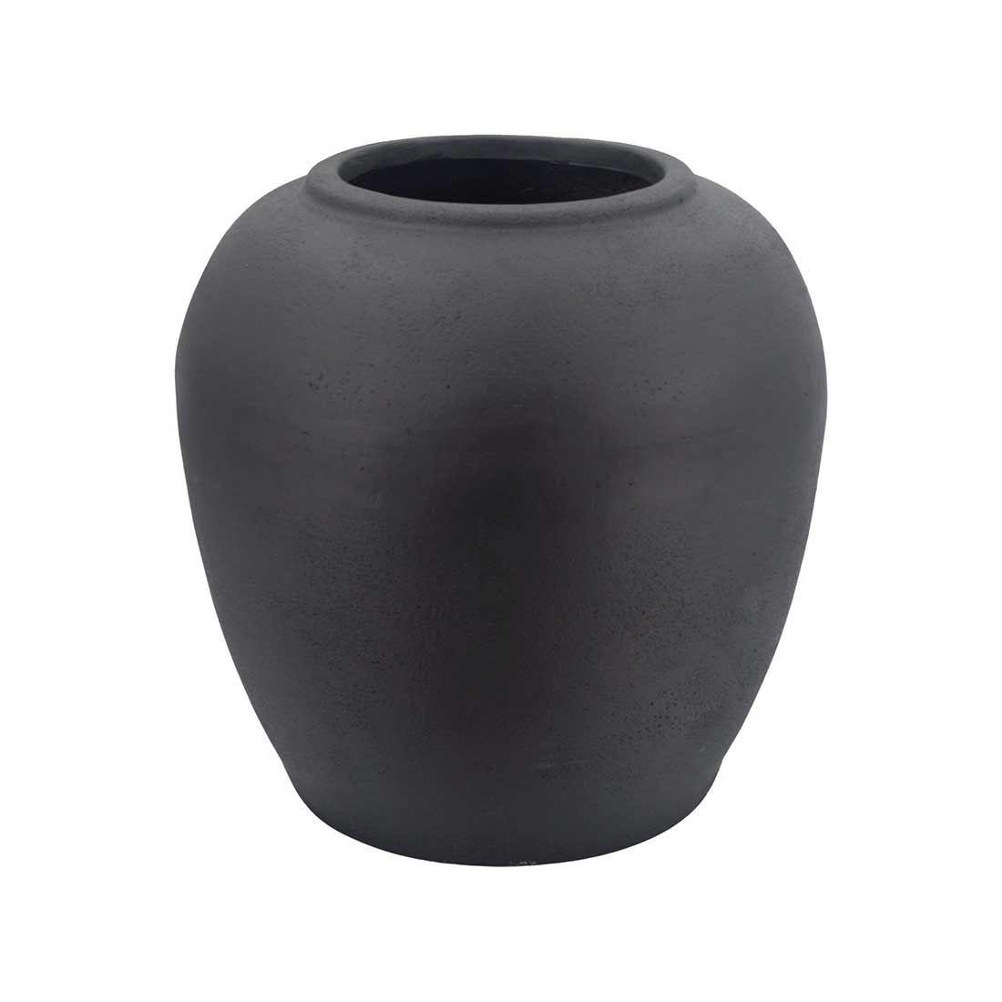 Macetero decorativo redondo color negro-0