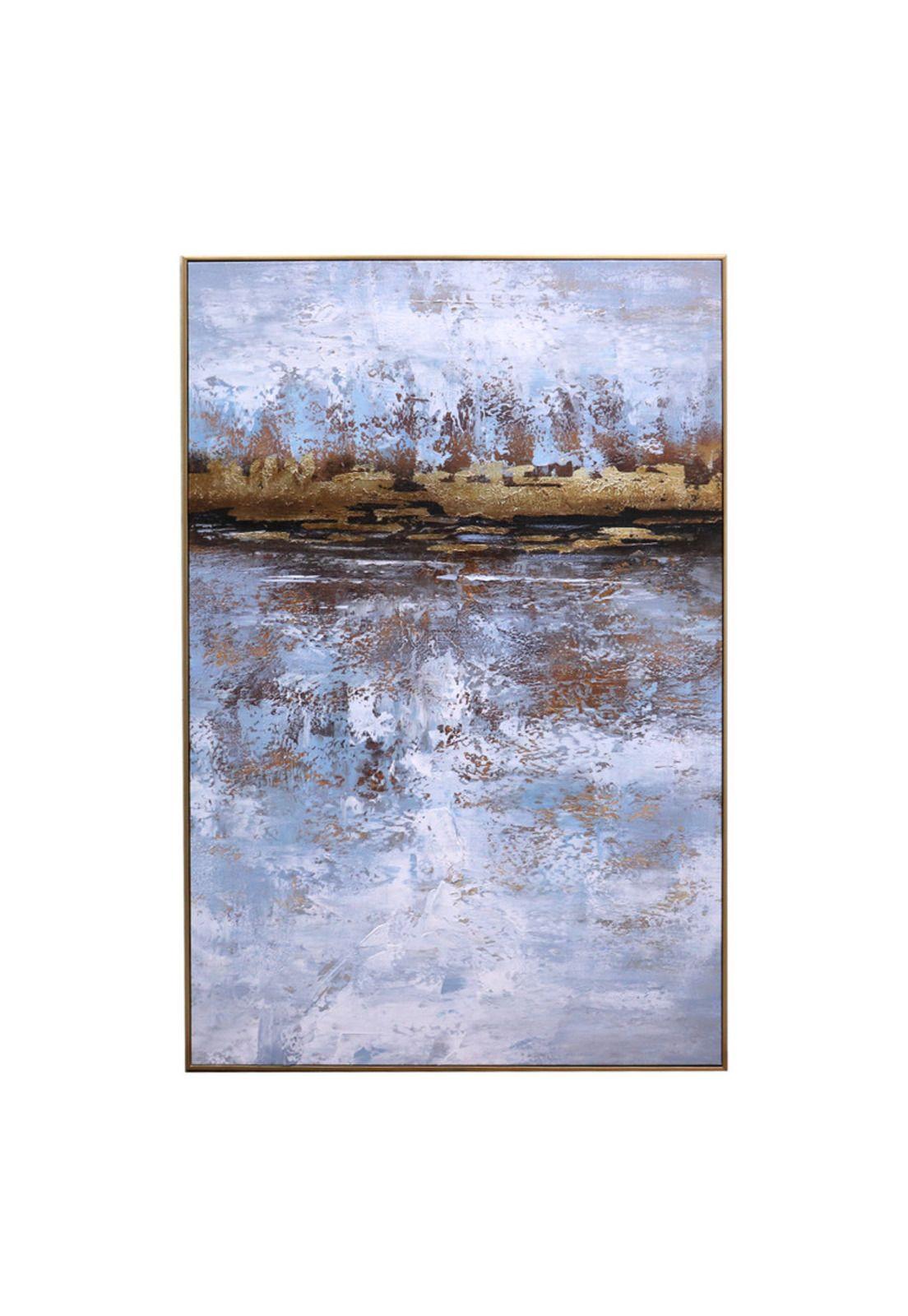 Cuadro Decorativo Reflejo Sobre Agua 80x120 cm Óleo a mano -0