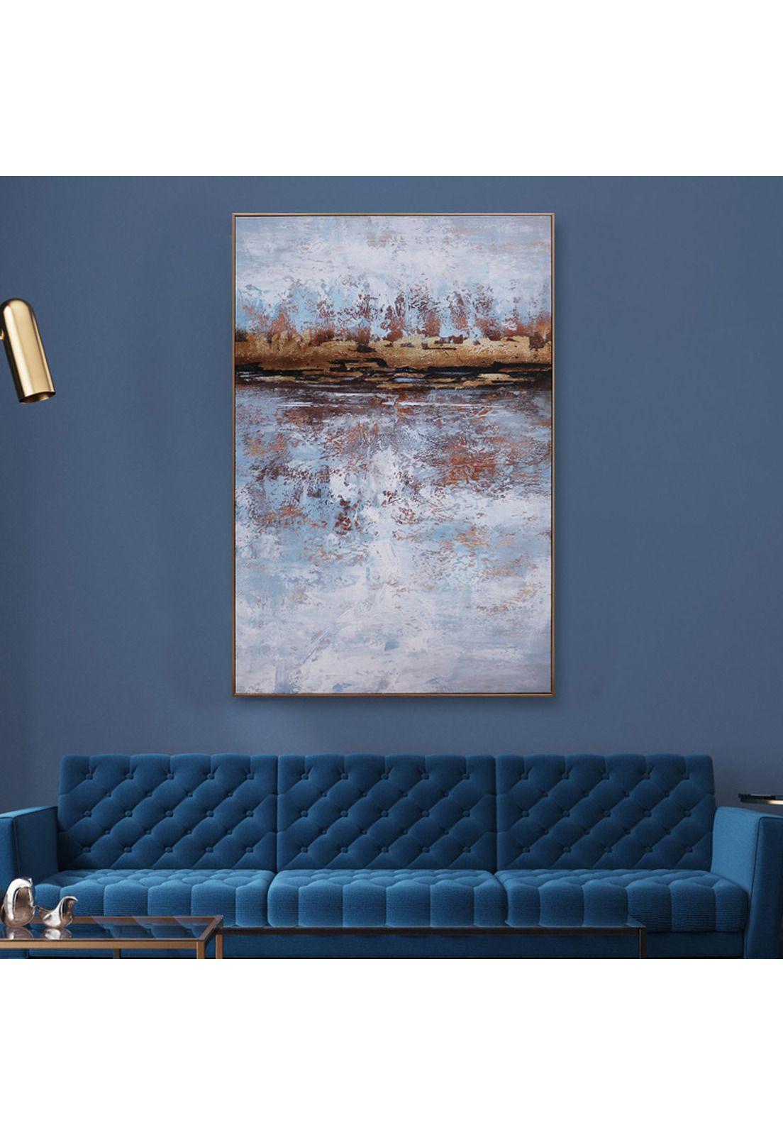 Cuadro Decorativo Reflejo Sobre Agua 80x120 cm Óleo a mano -1