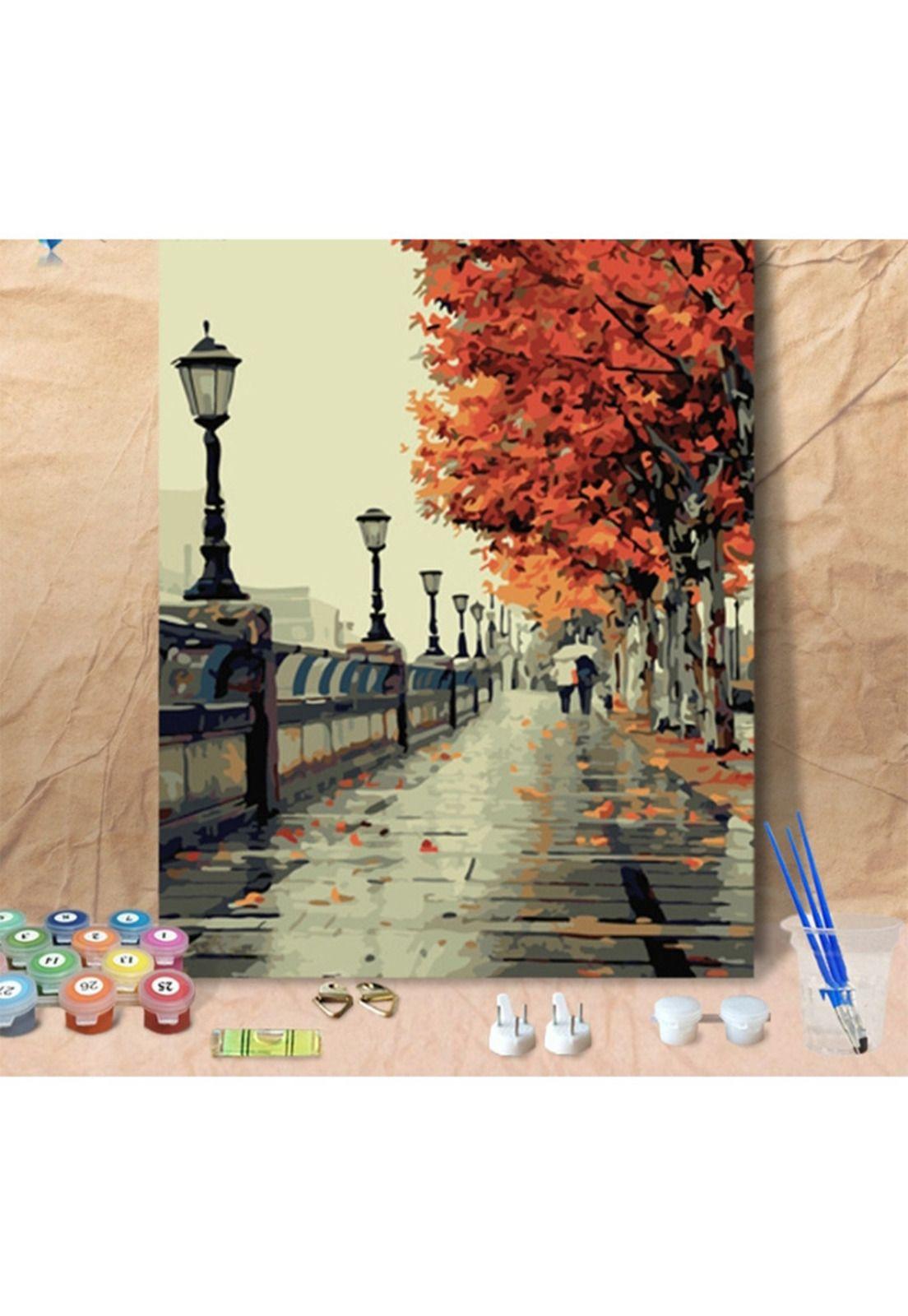 Pintar por Números Calle Otoñal -3