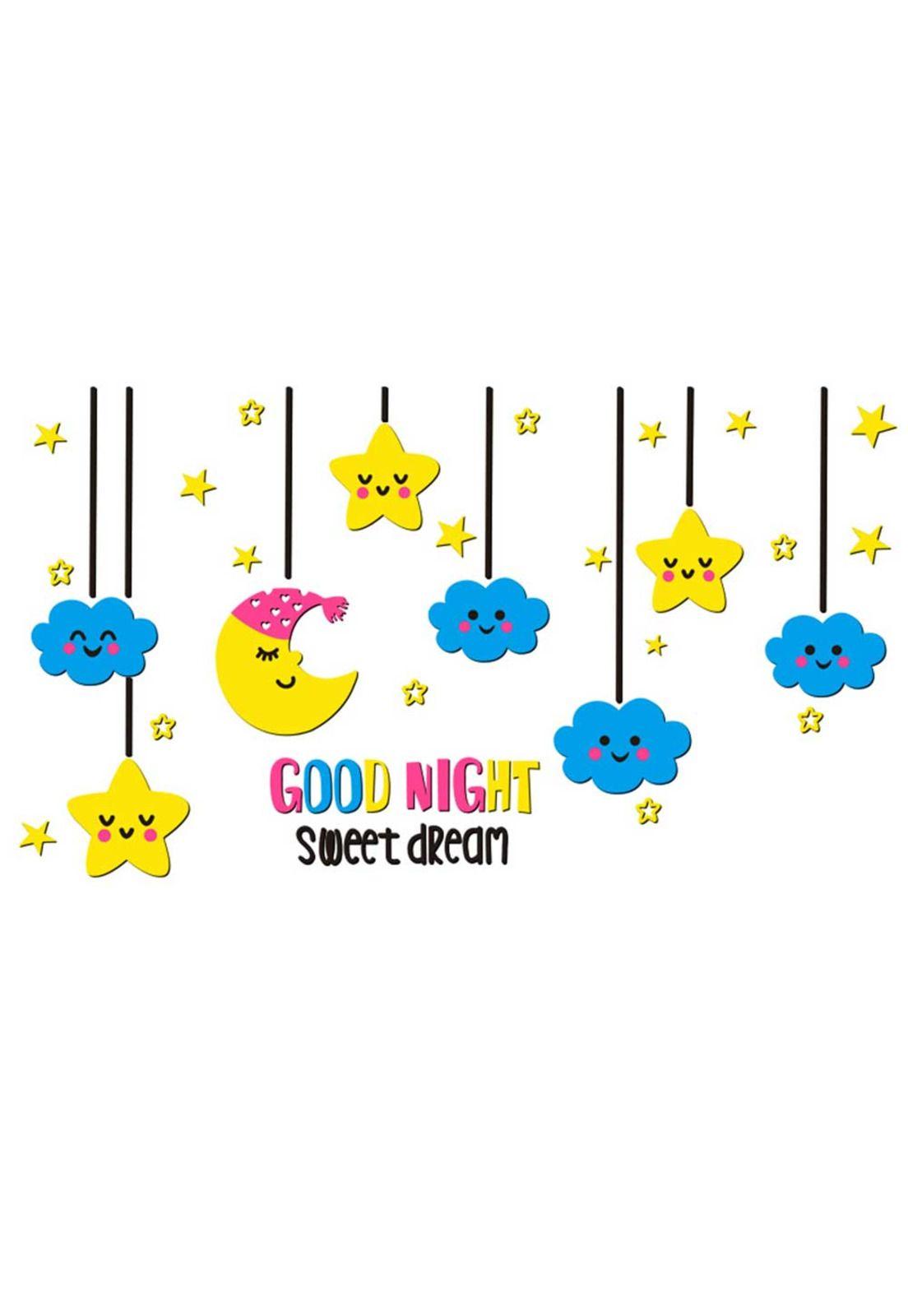 Sticker 3D diseño Nubes y Estrellas-0