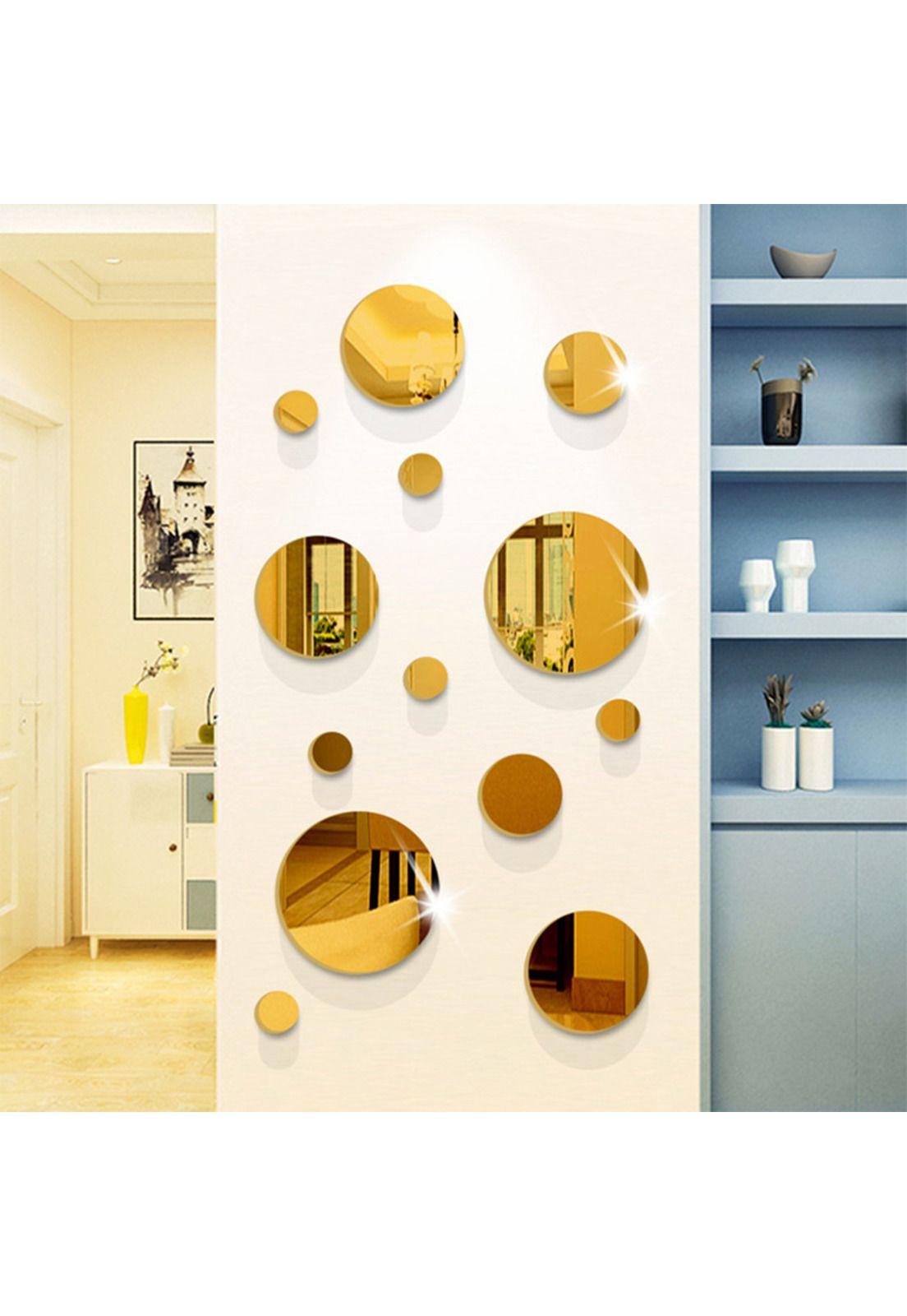 Adhesivo tipo Espejo Círculos Dorado (L) -1