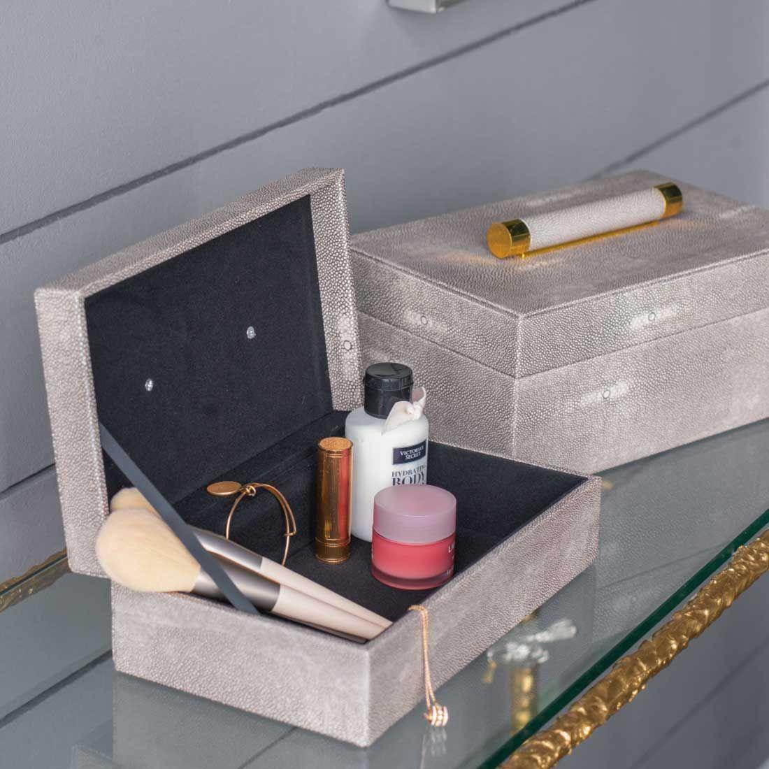 Set de 2 cajas decorativas eco cuero-1