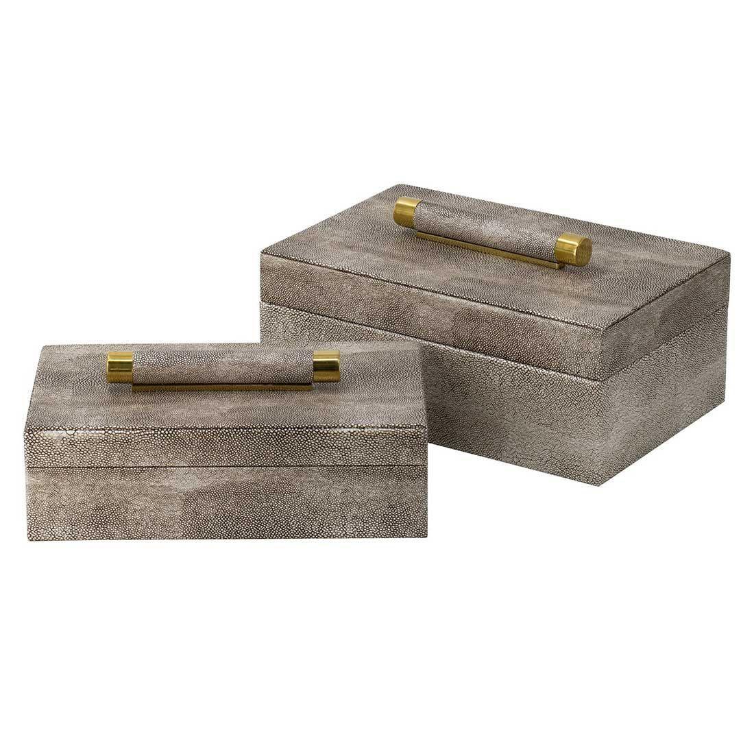 Set de 2 cajas decorativas eco cuero-0