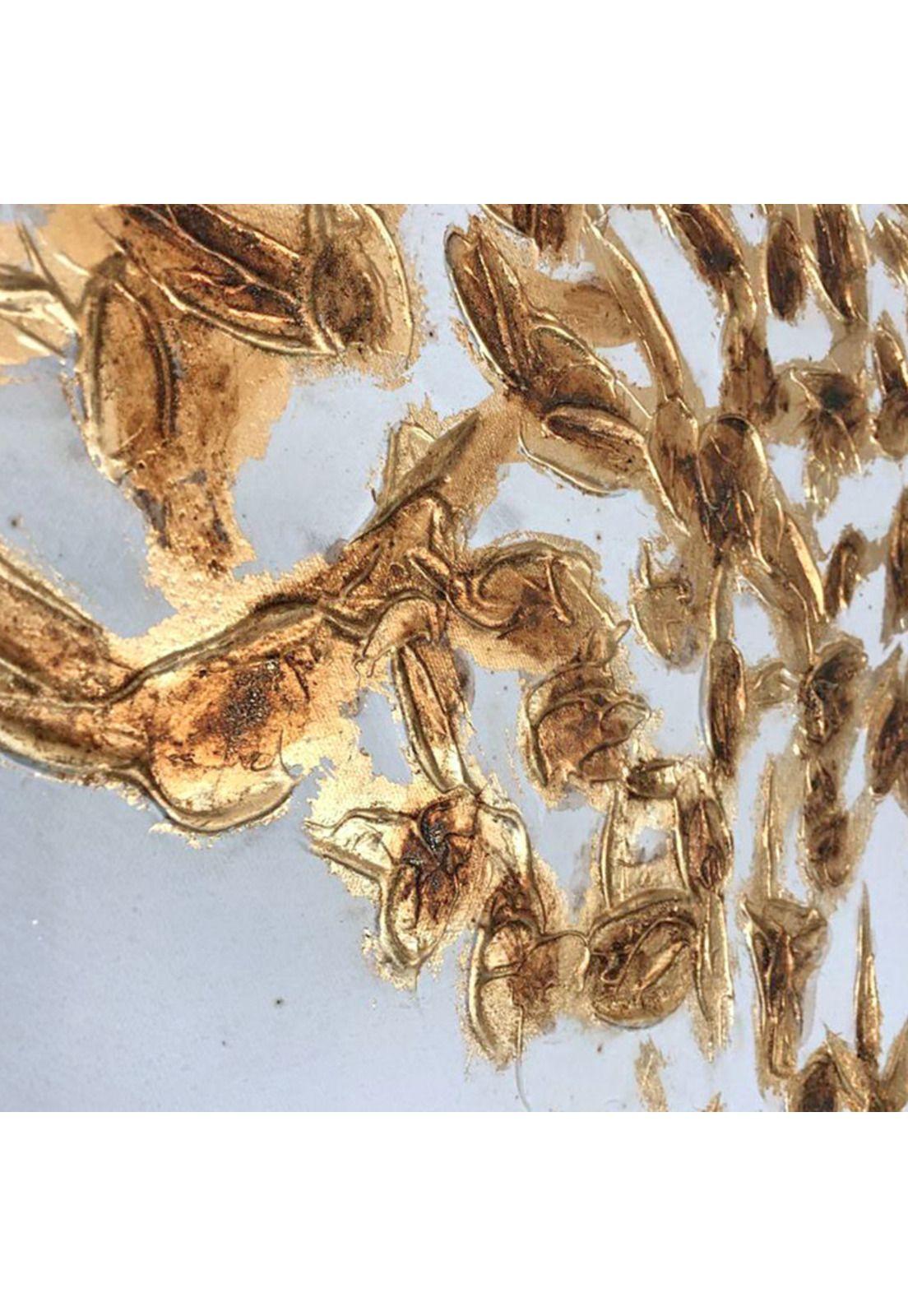 Cuadro Decorativo Oro que Fluye 100x100cm Óleo a mano -3