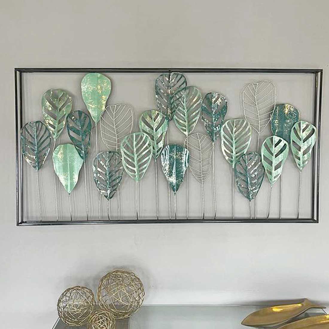 Cuadro Metálico Hojas 135x69 cms-1