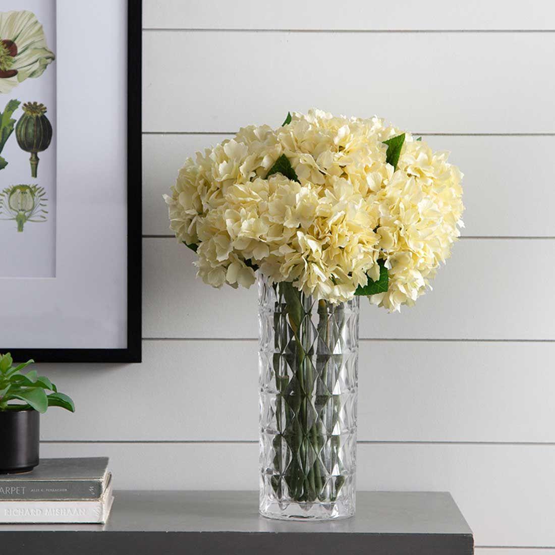Hortensia flor artificial decorativa | Crema-1