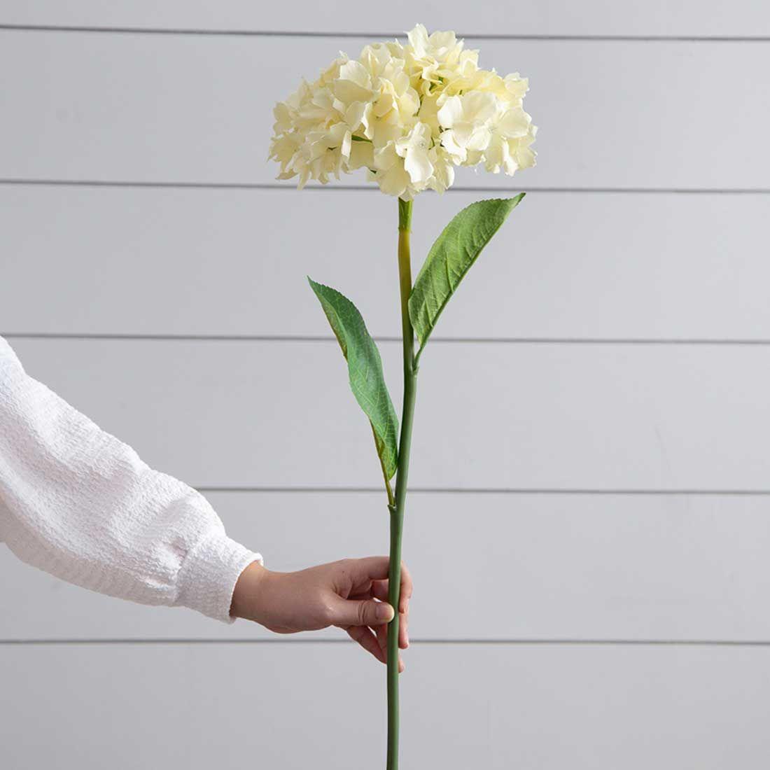 Hortensia flor artificial decorativa | Crema-4