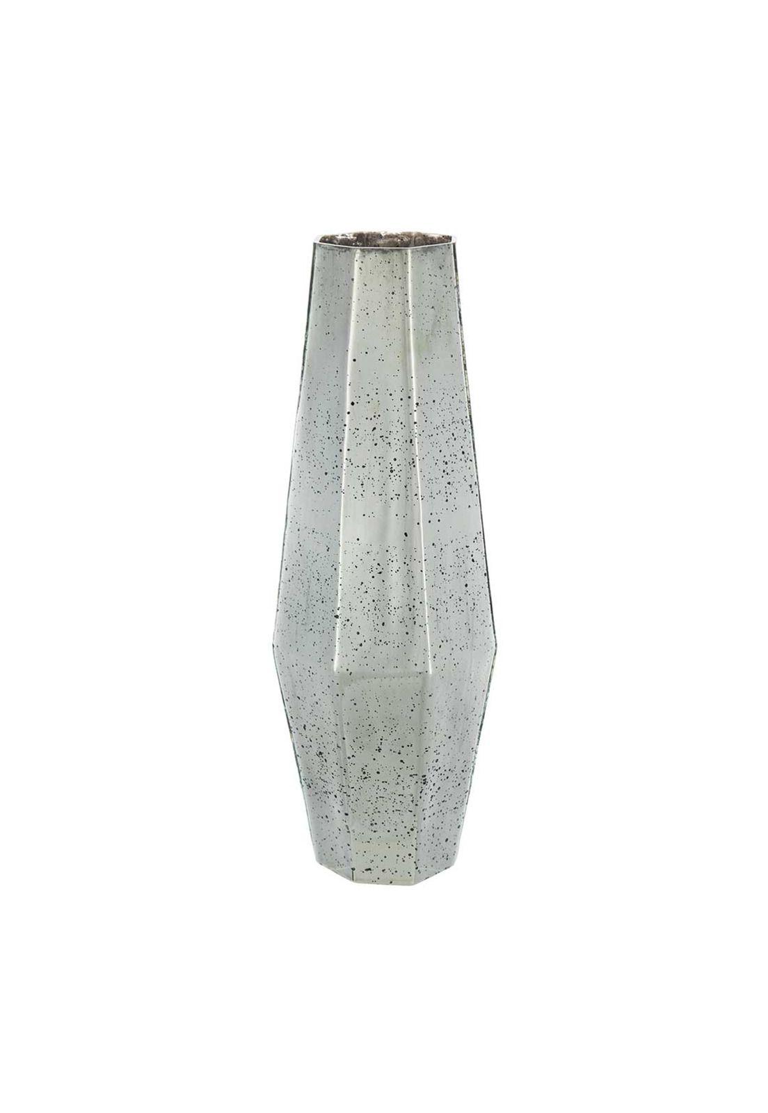 Jarrón decorativo de vidrio envejecido color plateado-0