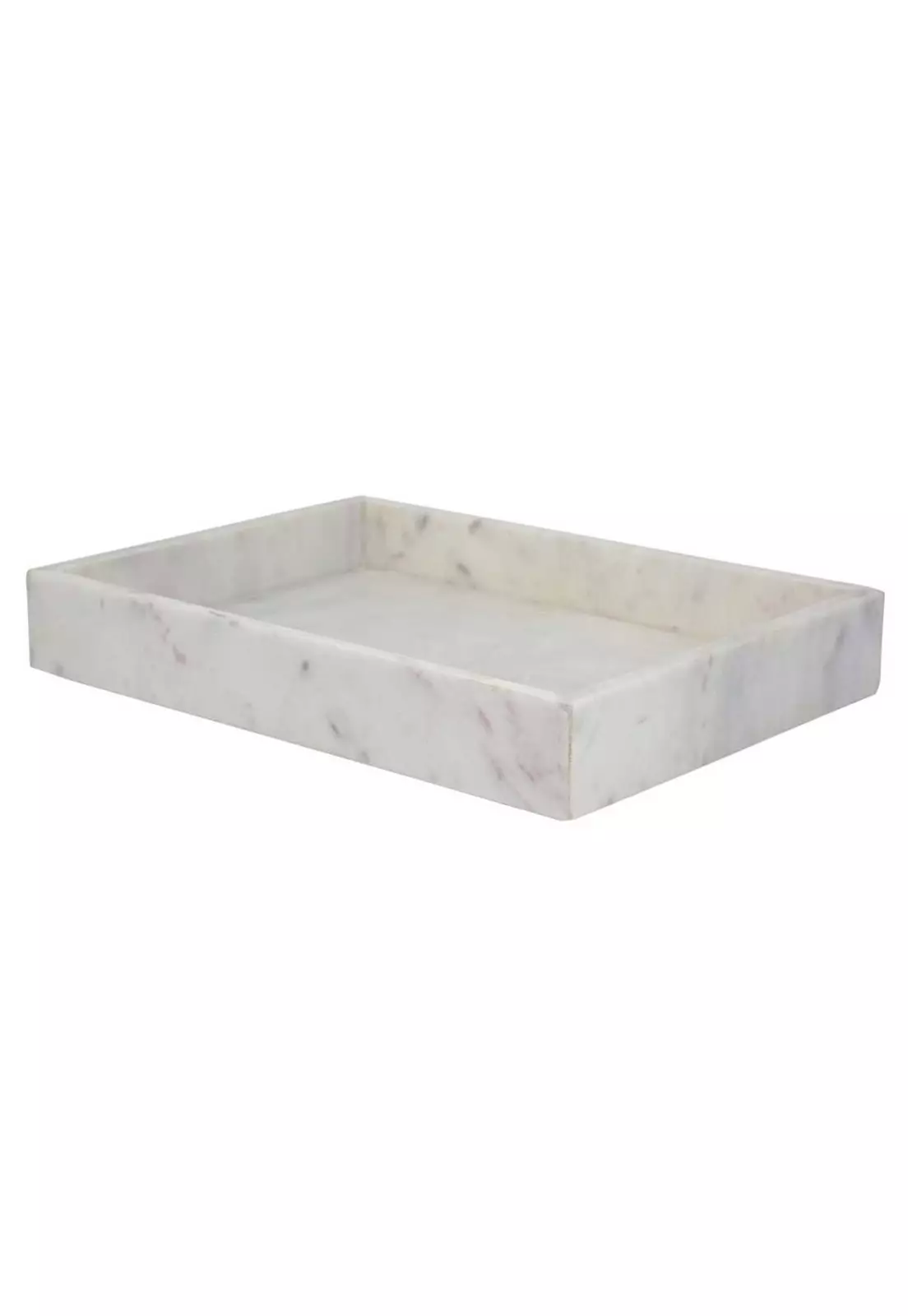 Bandeja de mármol decorativa blanca-0