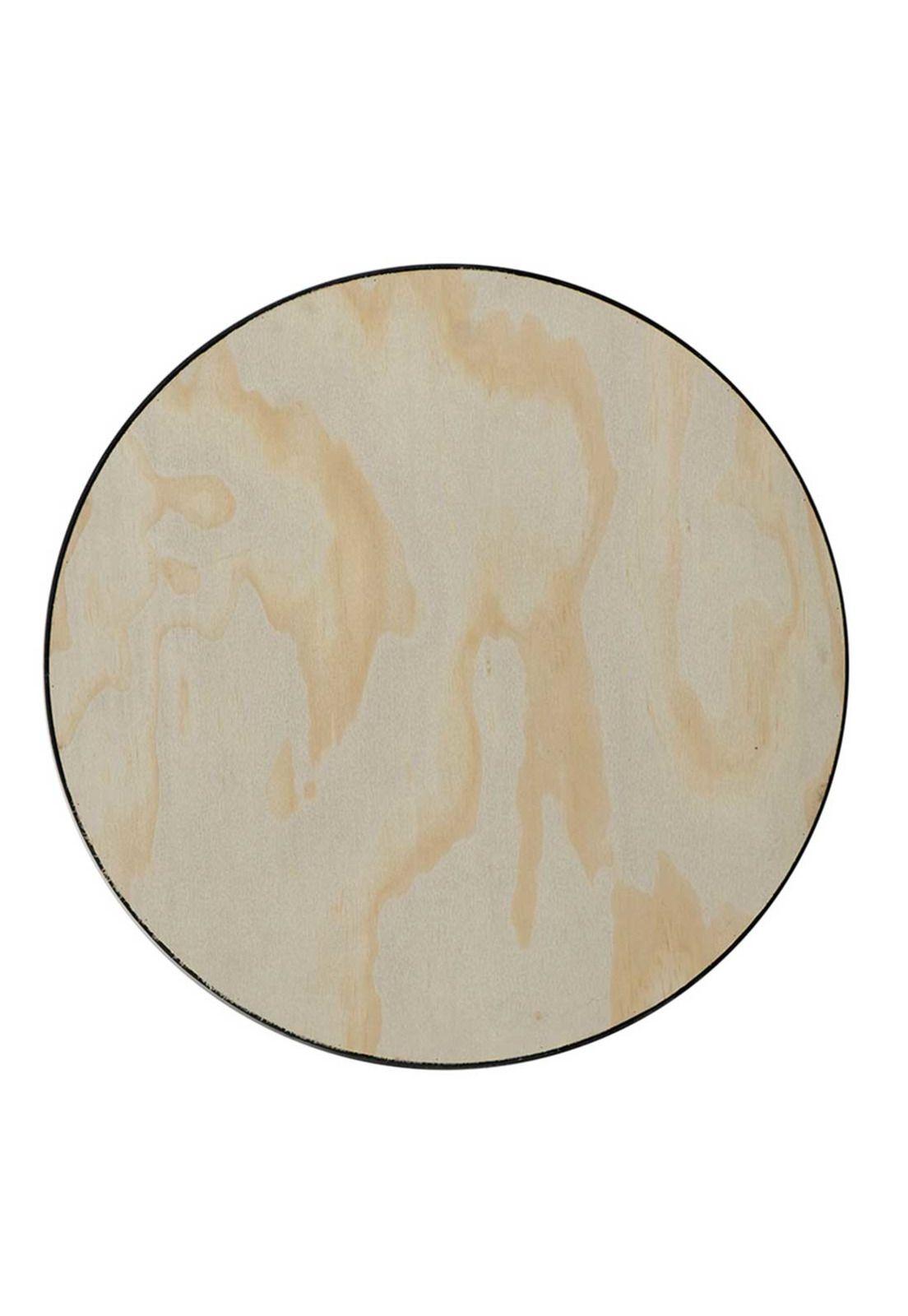 Bandeja decorativa redonda de ratán y madera-5