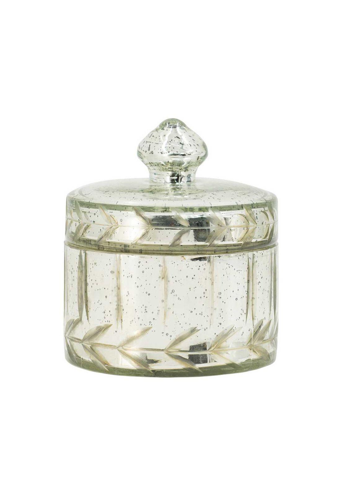 Caja decorativa de vidrio plateada | Circular-0