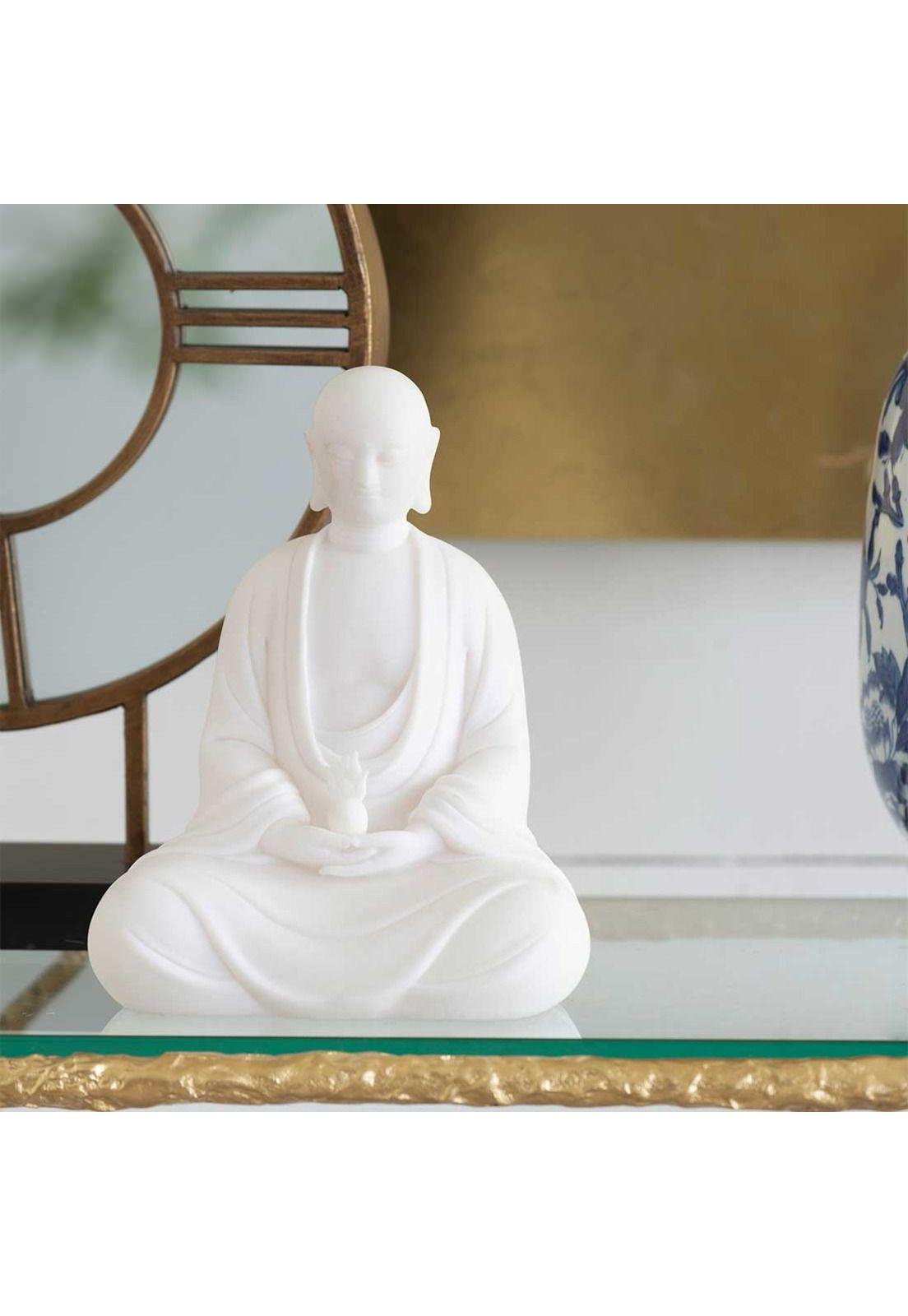 Buddha escultura decorativa Blanca-5