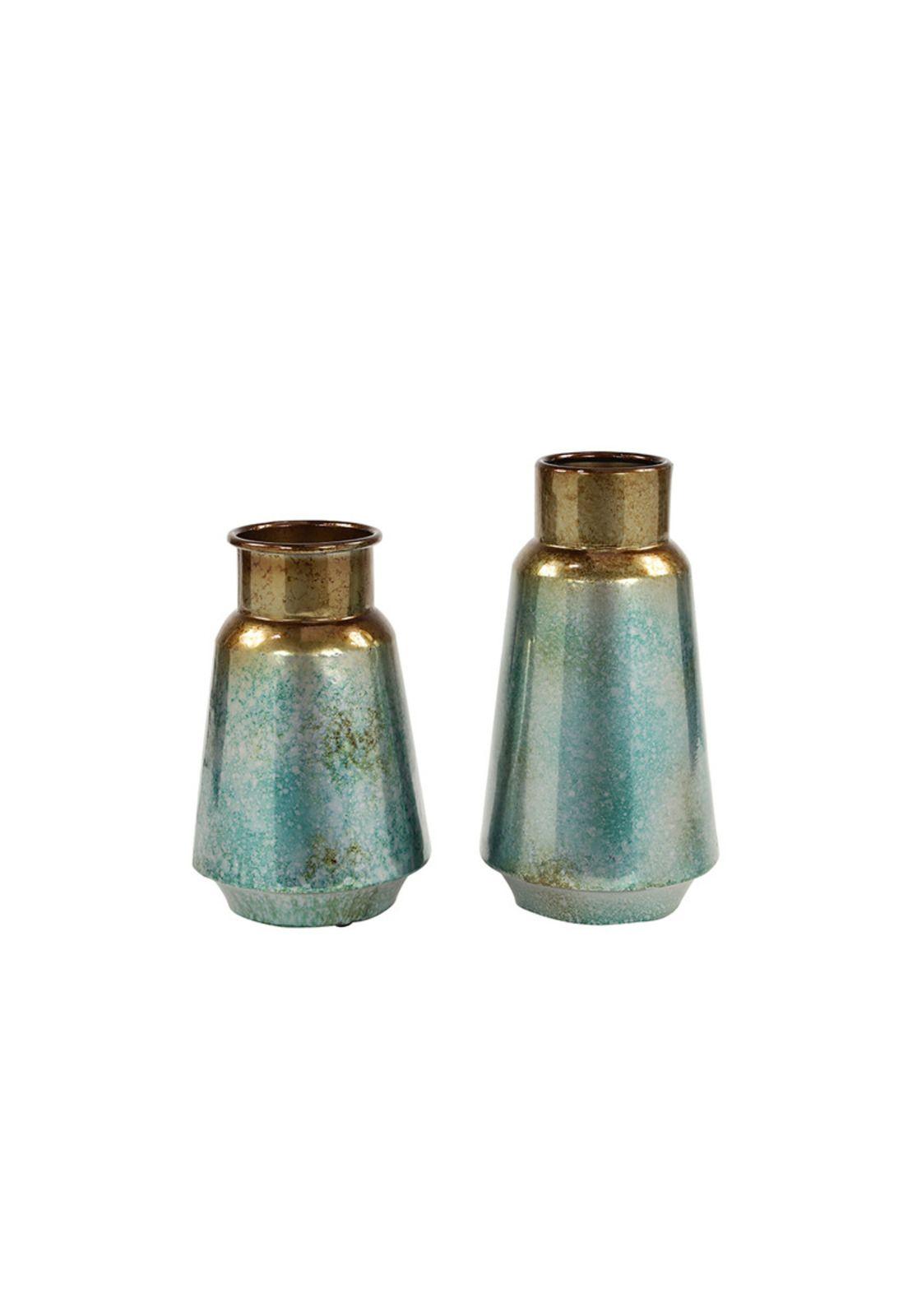 Set Jarrones Turquesa Metal-4