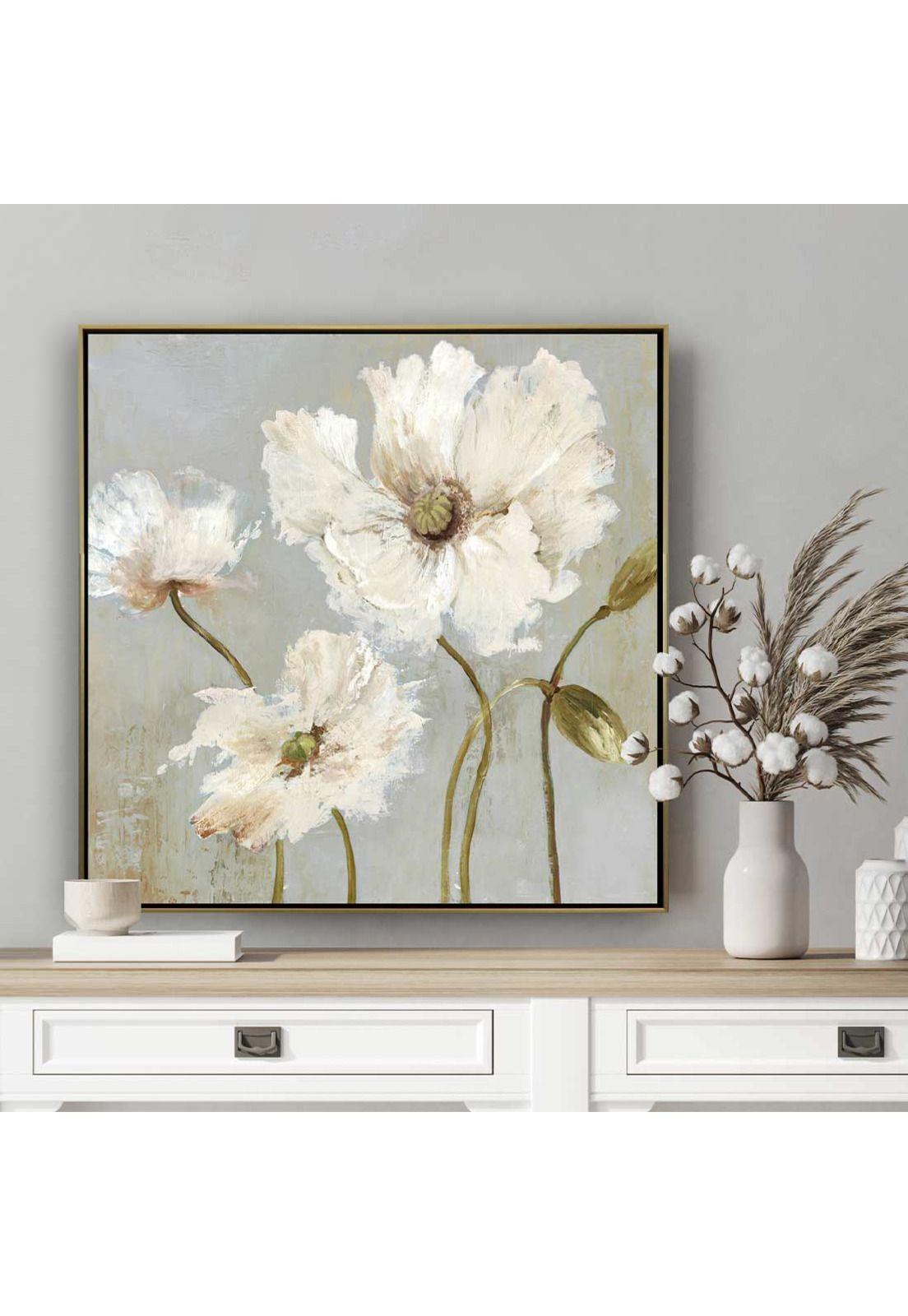 Cuadro Mis Flores Blancas 100x100-1